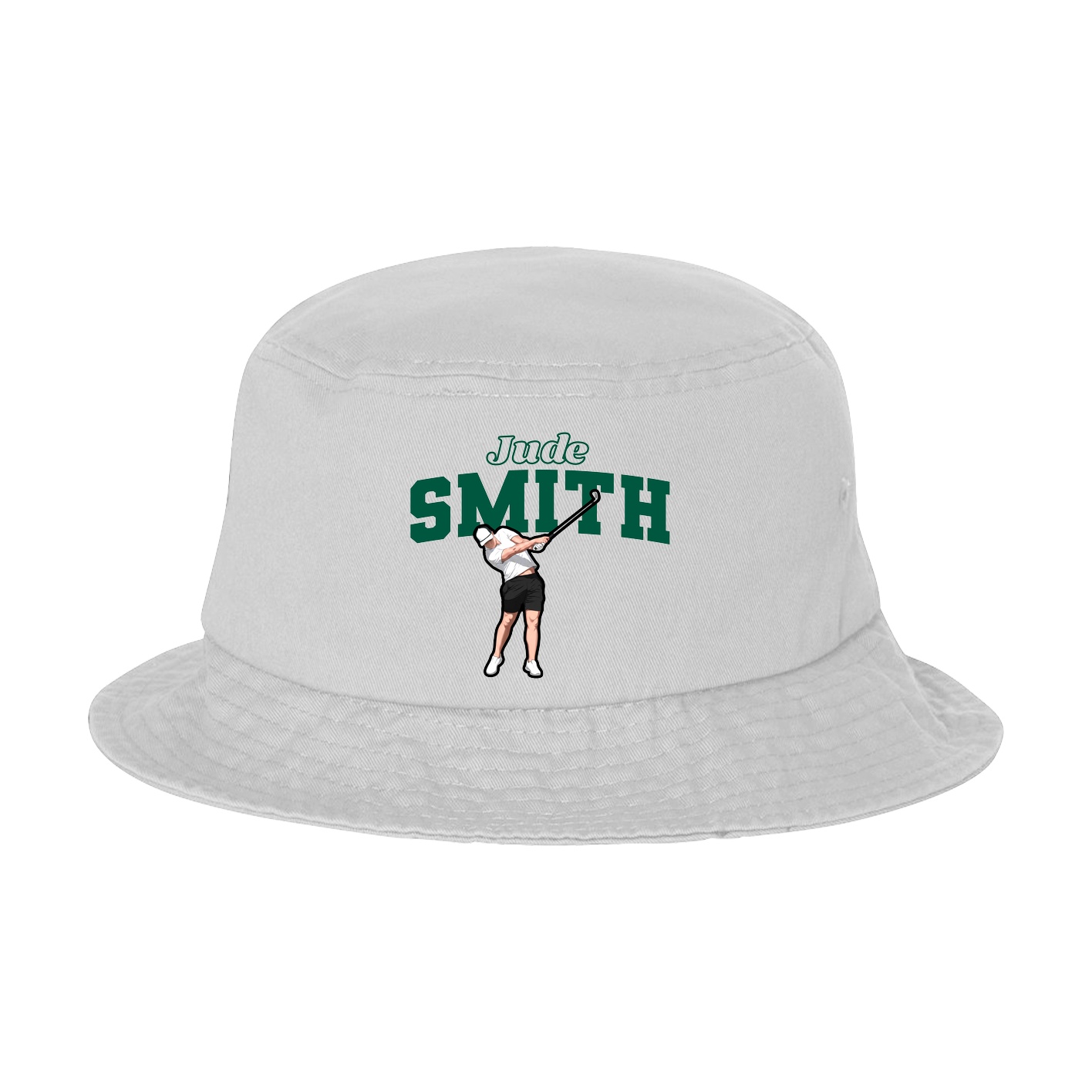 Bucket Cap — Name Arch in White
