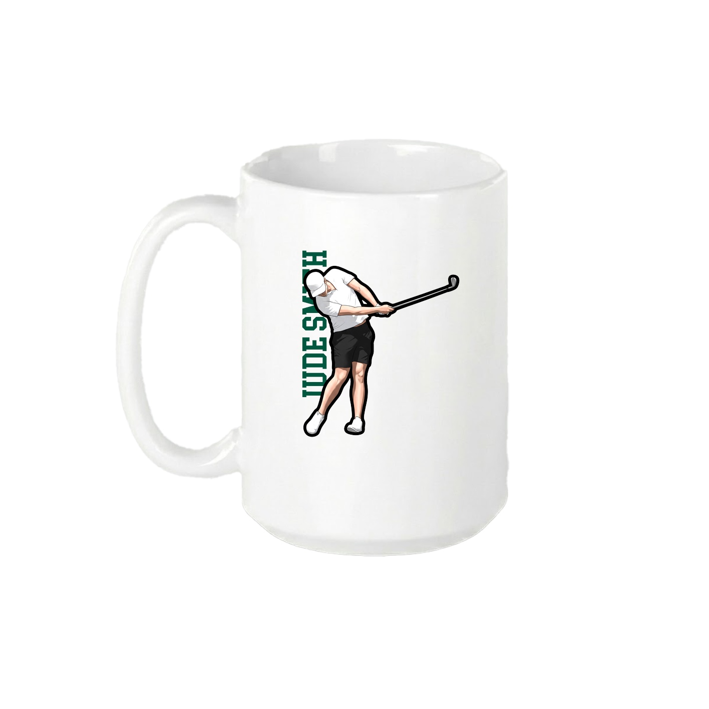 15oz Coffee Mug — Name Vertical in White