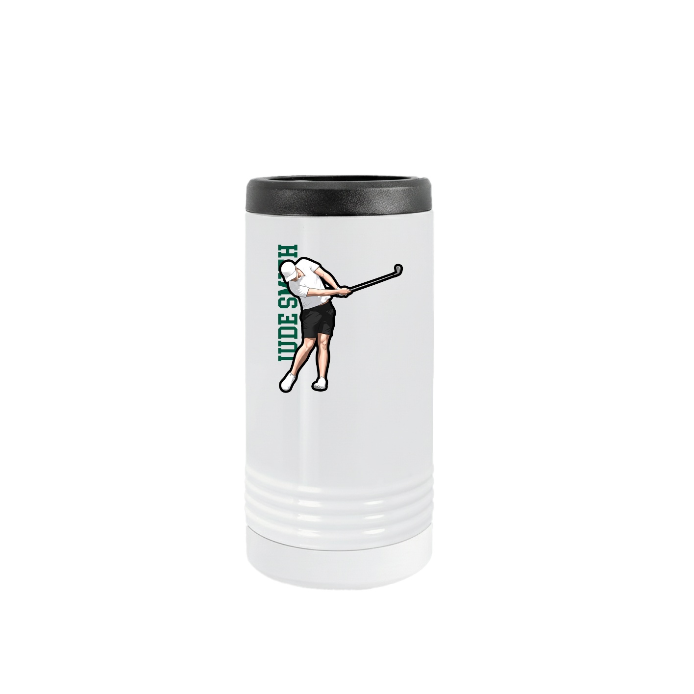 Slim Beverage Holder — Name Vertical in White