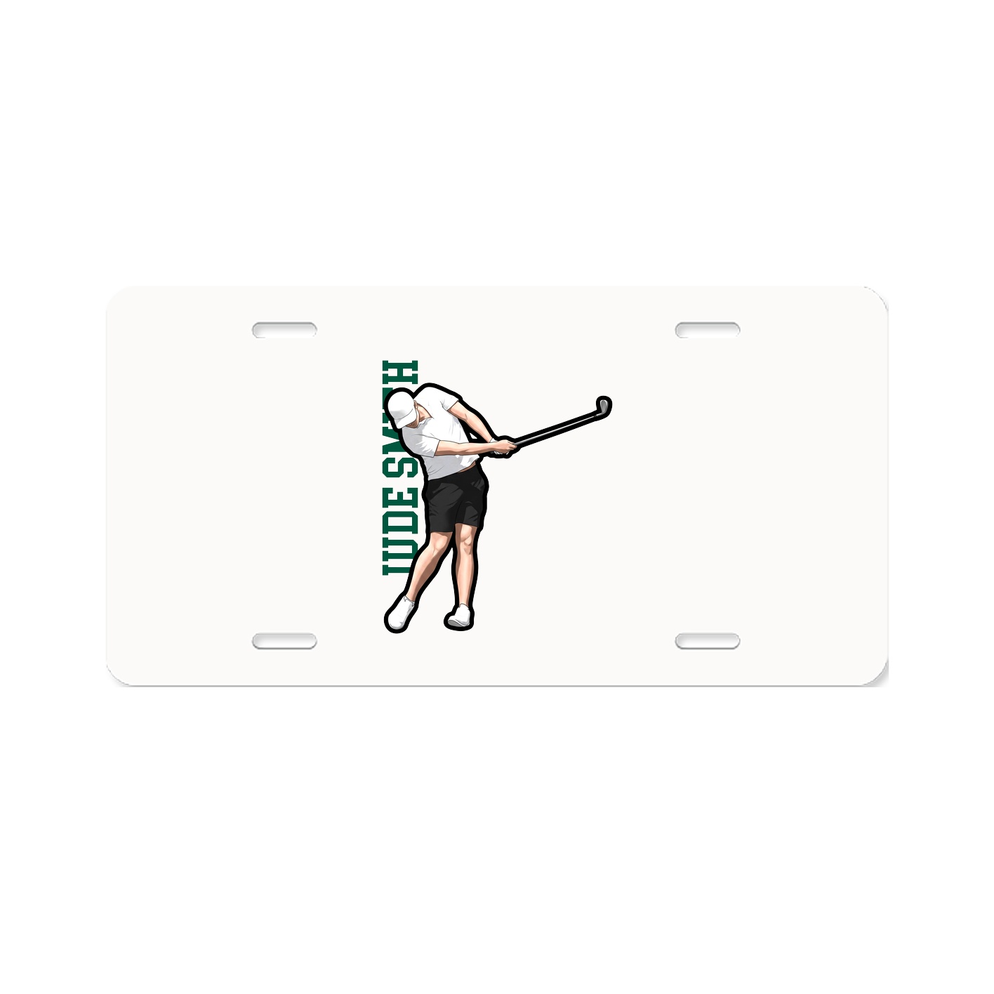 License Plate — Name Vertical in Classic
