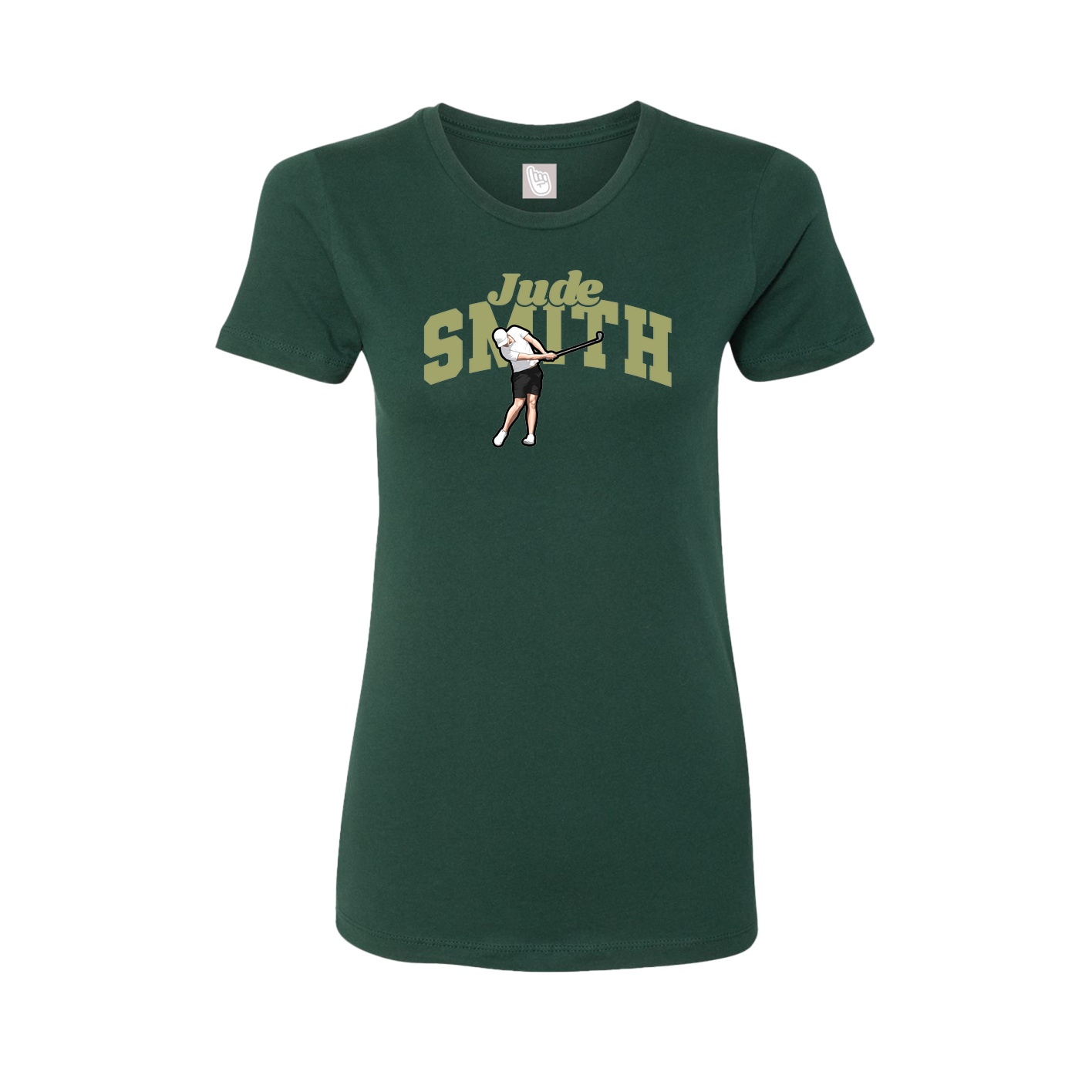 Fitted Women's Tee — Signature Arch in Green