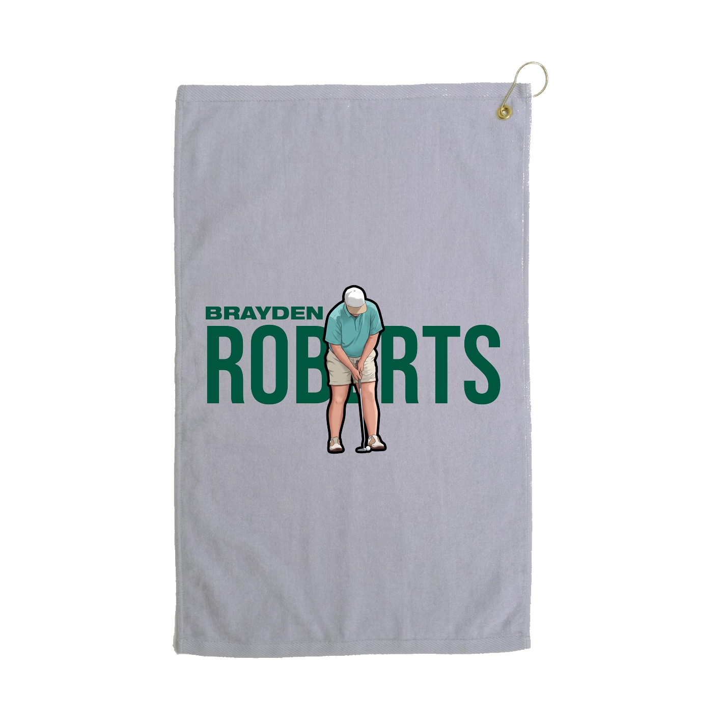 Golf Towel — Player Name in Grey