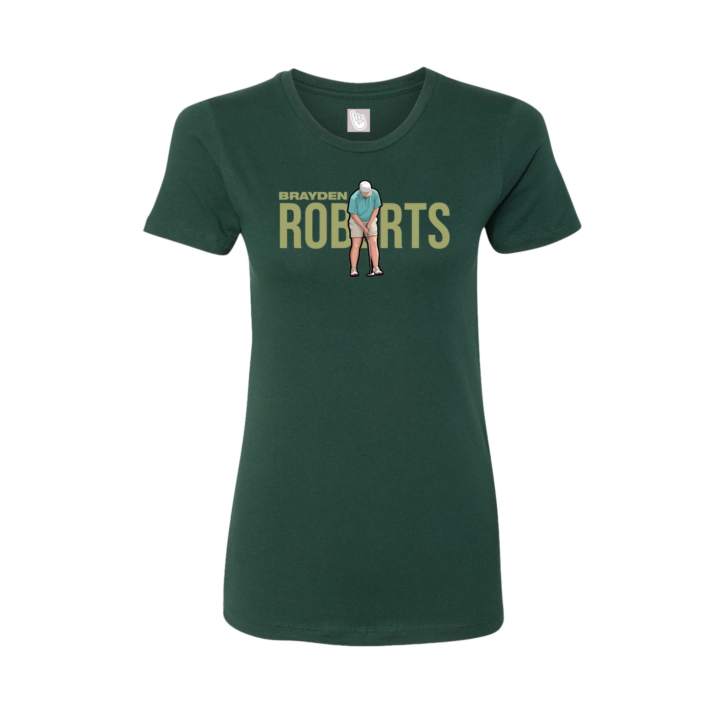 Fitted Women's Tee — Player Name in Green