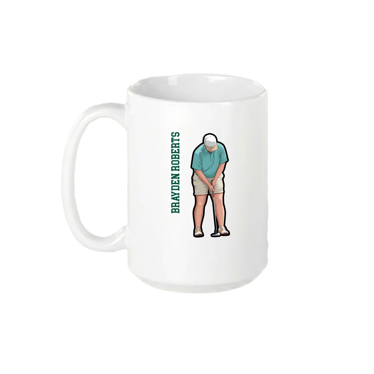15oz Coffee Mug — Name Vertical in White