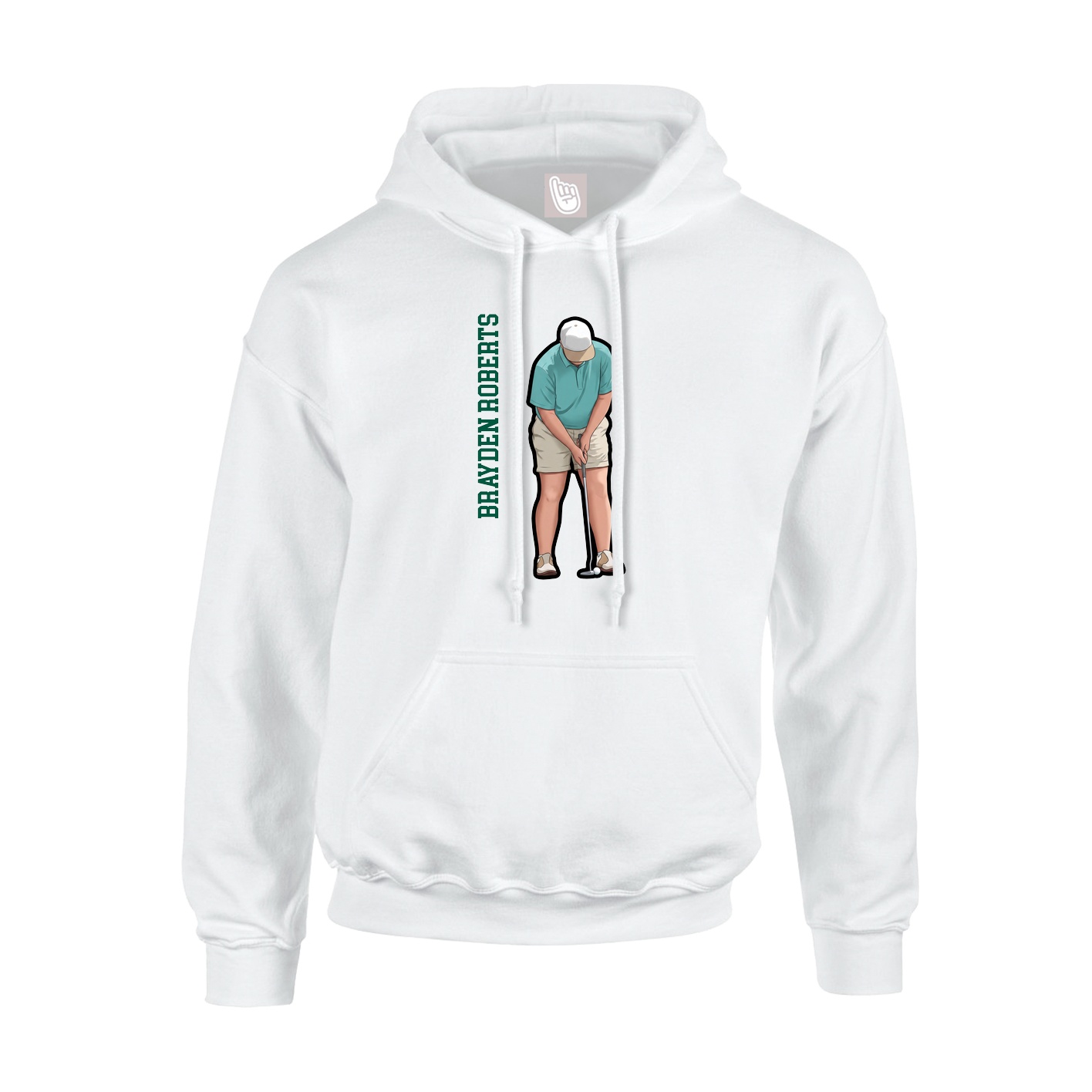 Hoodie — Name Vertical in White