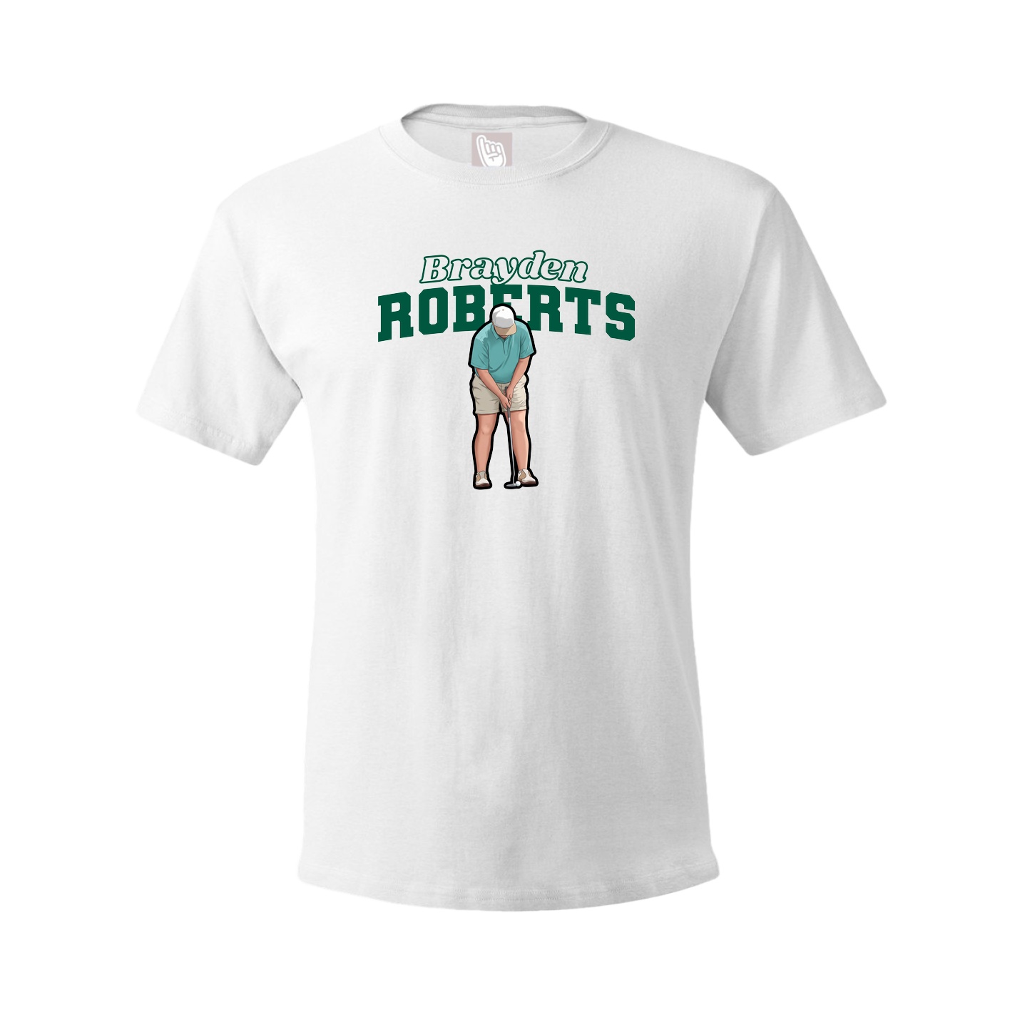 Youth Tee — Name Arch in White