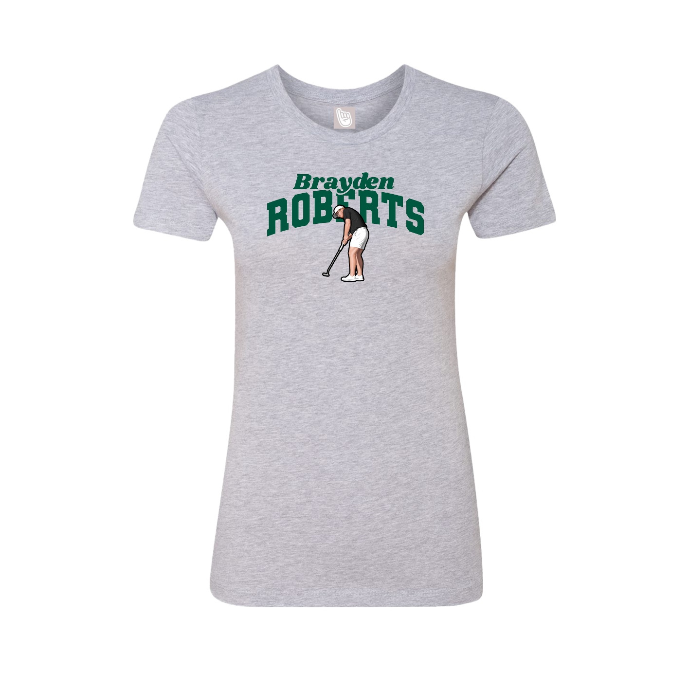 Fitted Women's Tee — Signature Arch in Grey