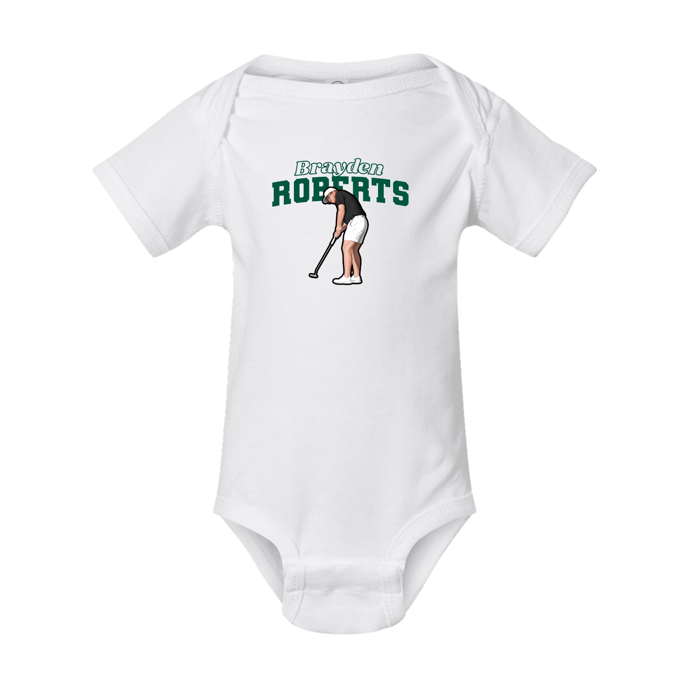 Baby Onesie — Name Arch in White