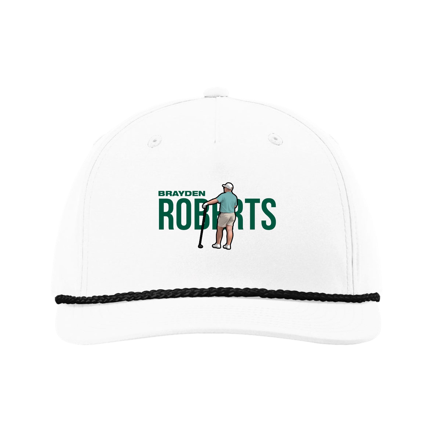 Five-Panel Classic Rope Cap — Player Name in White