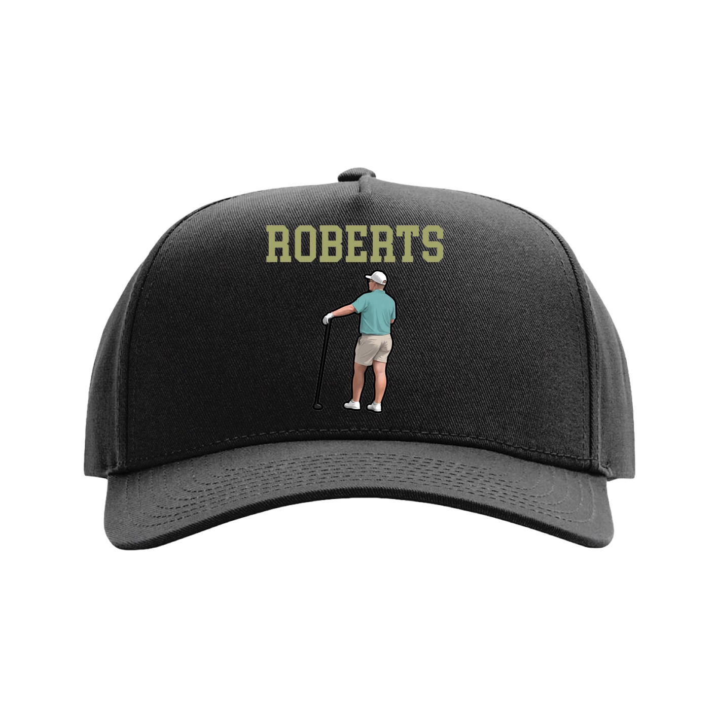 Full Fabric Five-Panel Champ Cap — Shirsey in Black