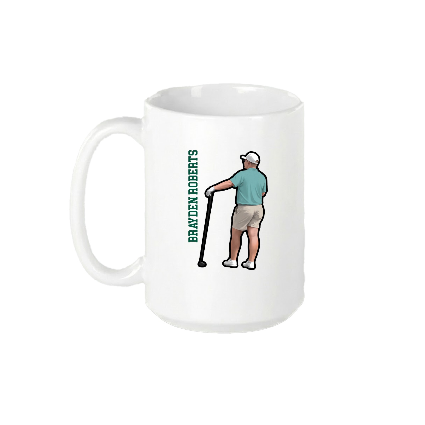 15oz Coffee Mug — Name Vertical in White