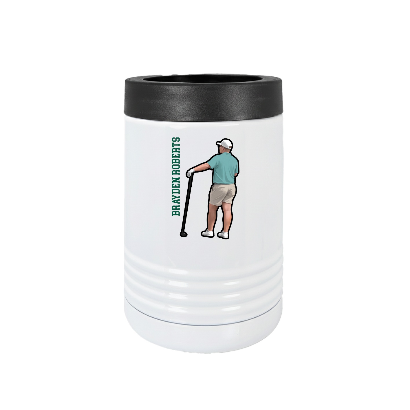 Beverage Holder — Name Vertical in White