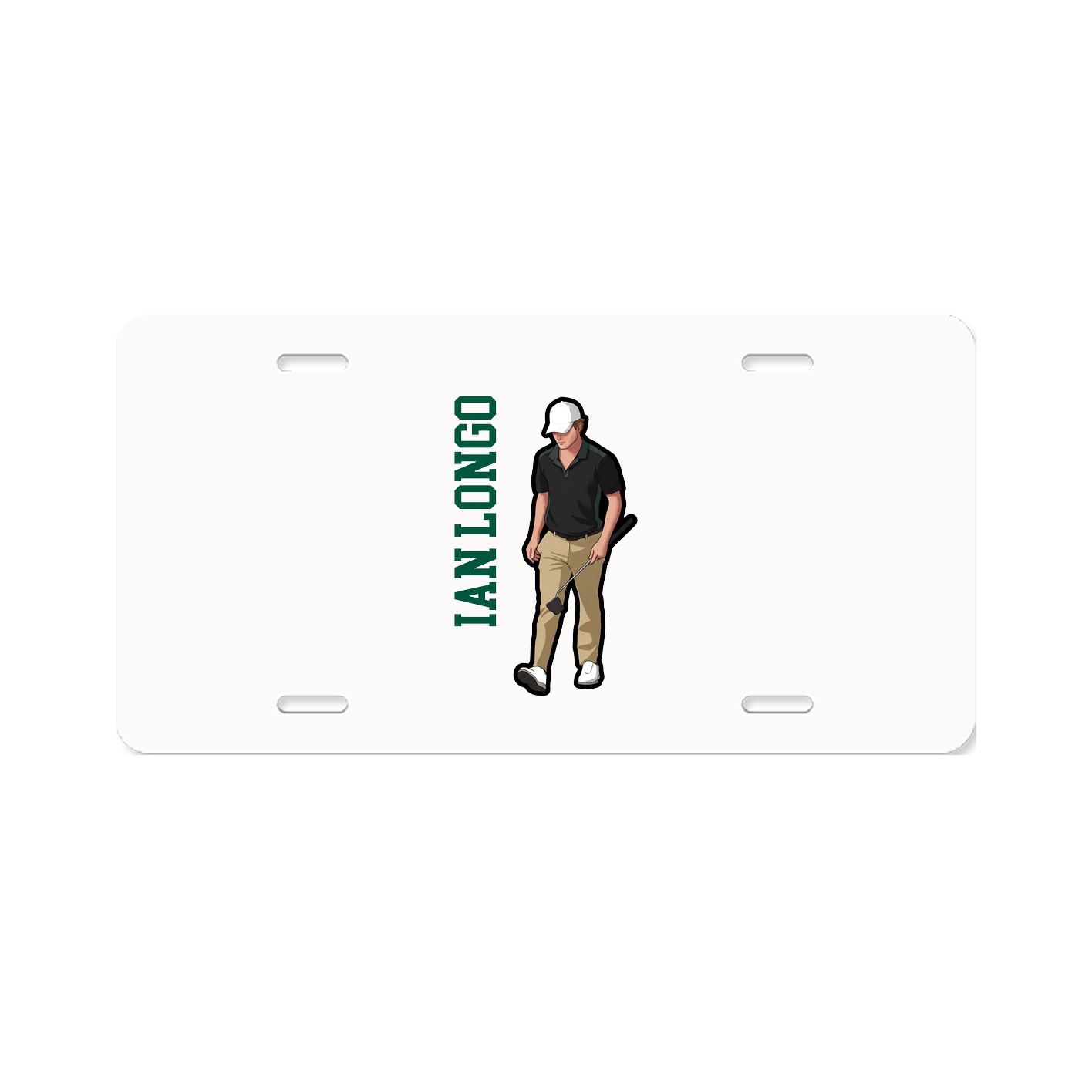 License Plate — Name Vertical in Classic