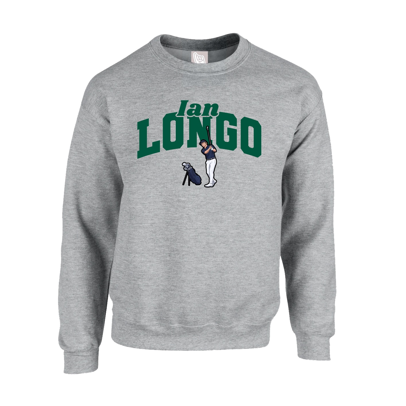 Fleece Crew — Signature Arch in Grey