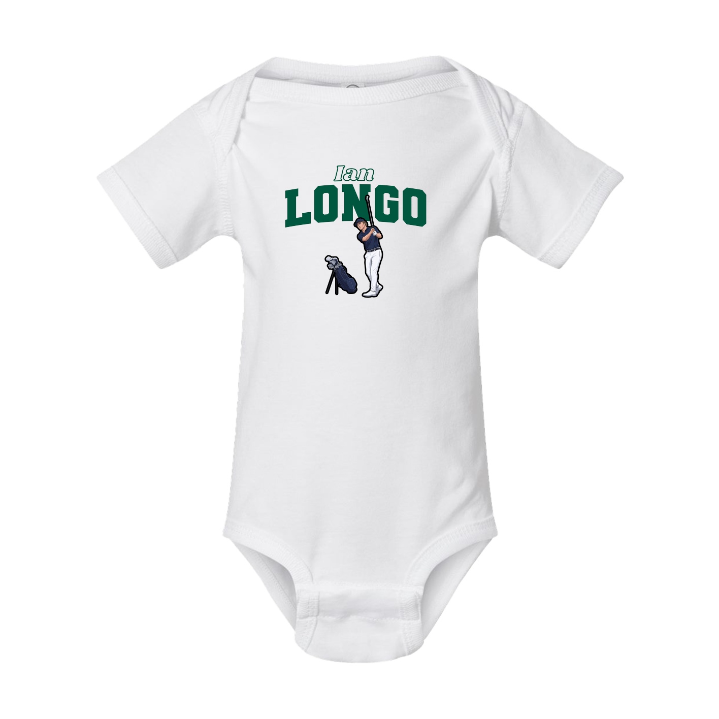 Baby Onesie — Name Arch in White