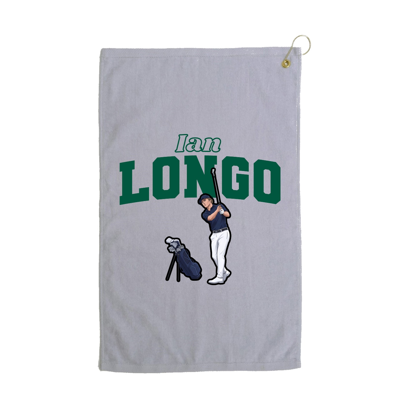 Golf Towel — Name Arch in Grey