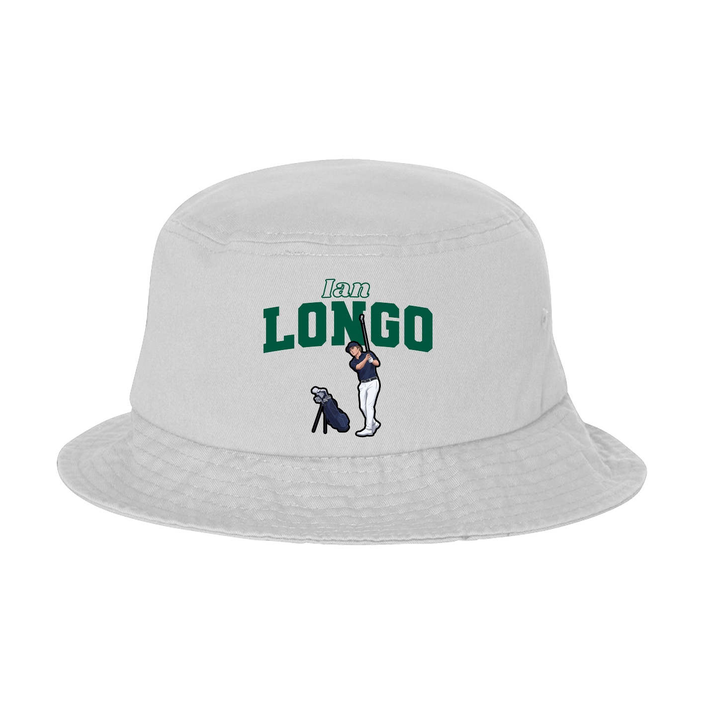 Bucket Cap — Name Arch in White