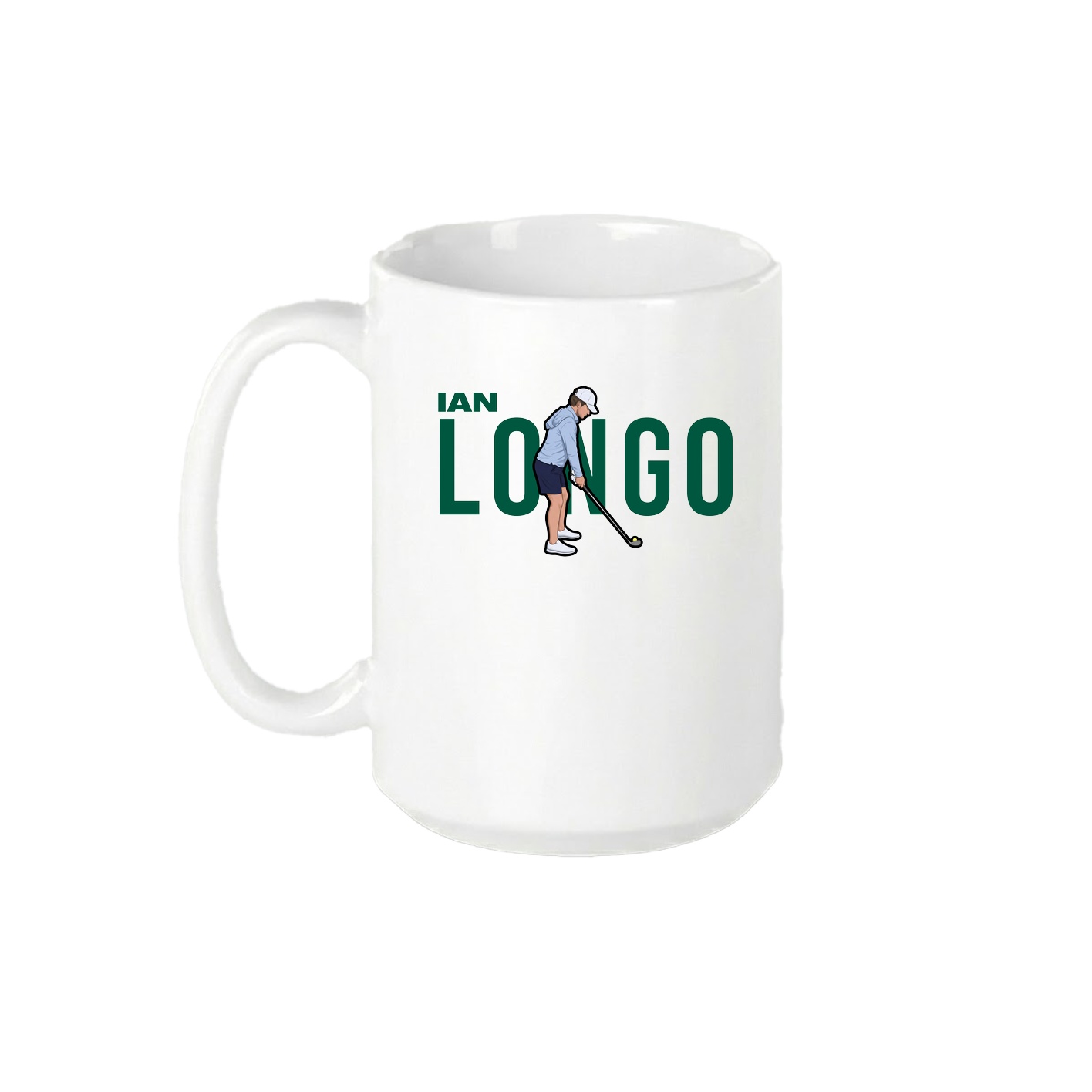 15oz Coffee Mug — Player Name in White