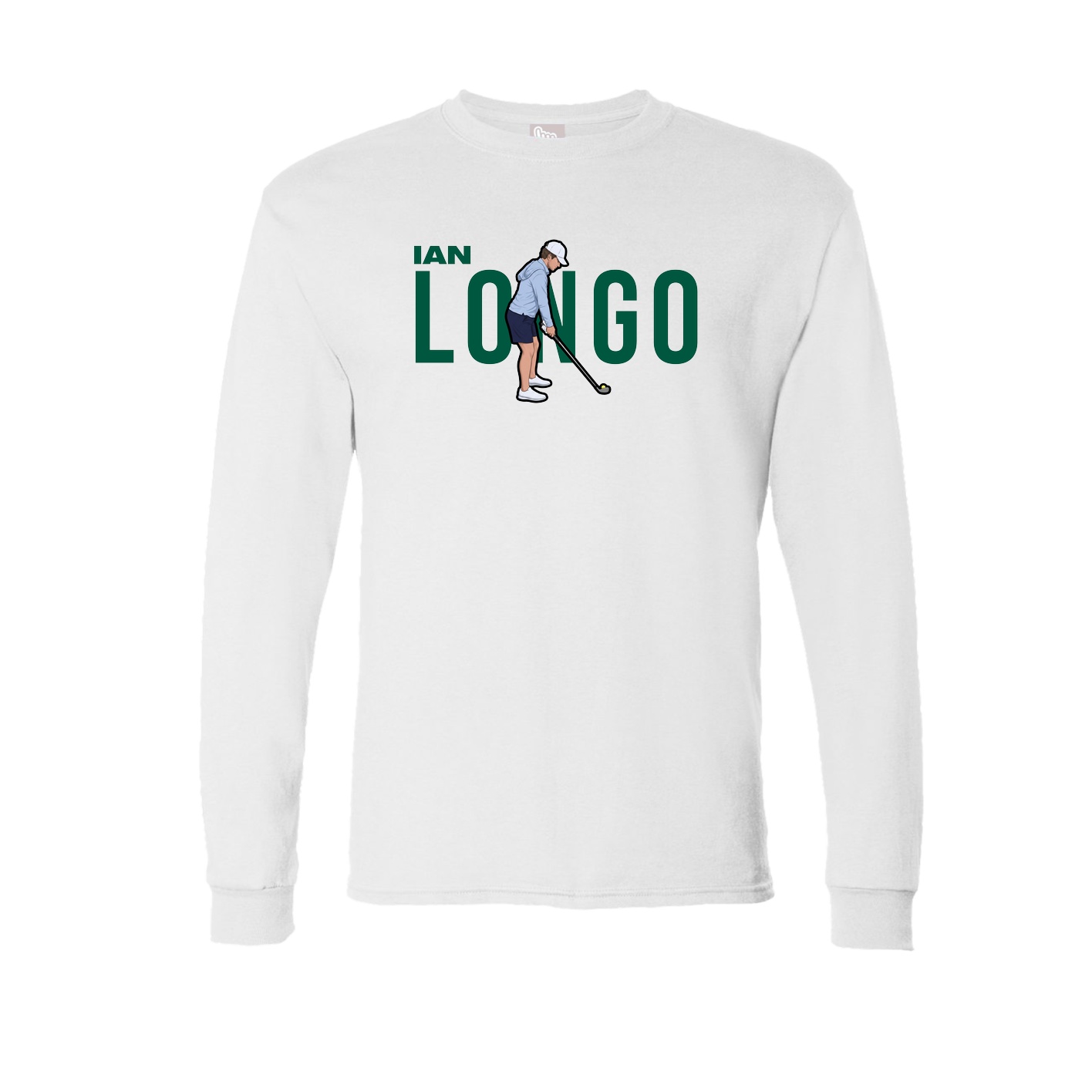 Long Sleeve Tee — Player Name in White