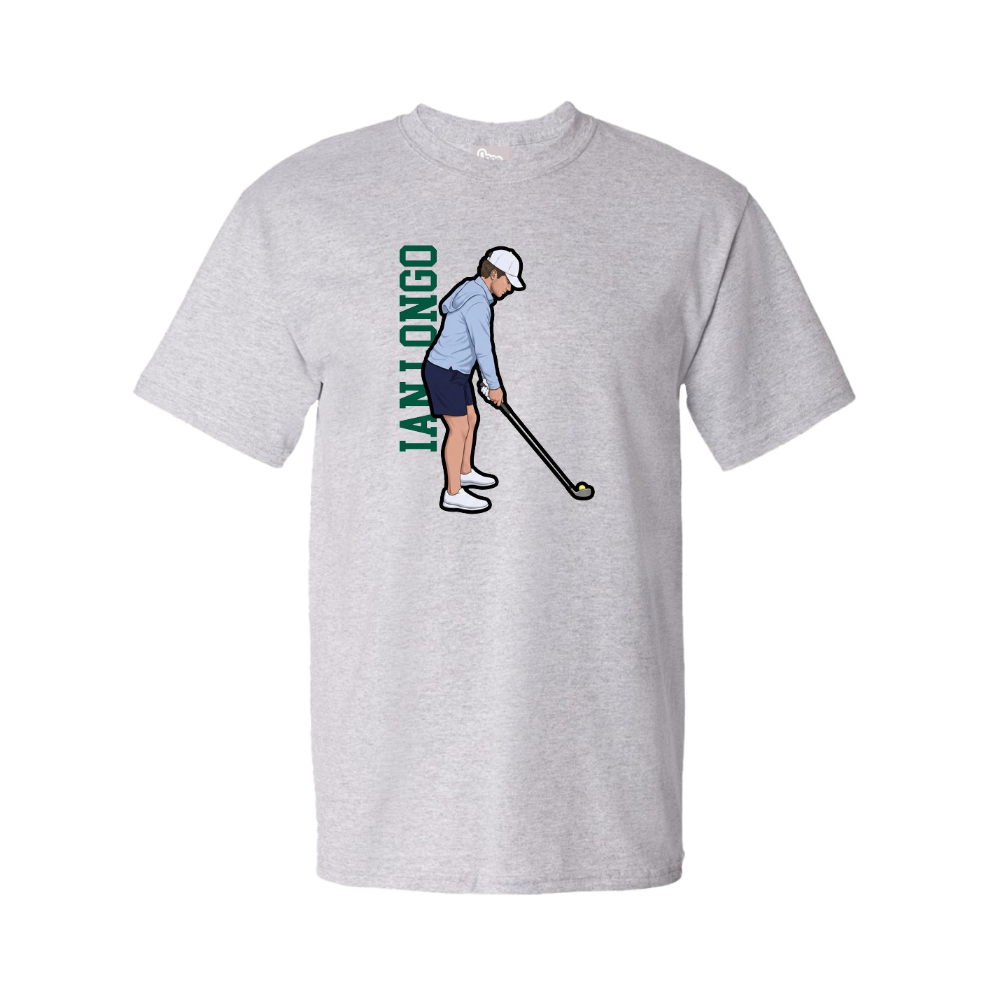 Youth Tee — Name Vertical in Grey