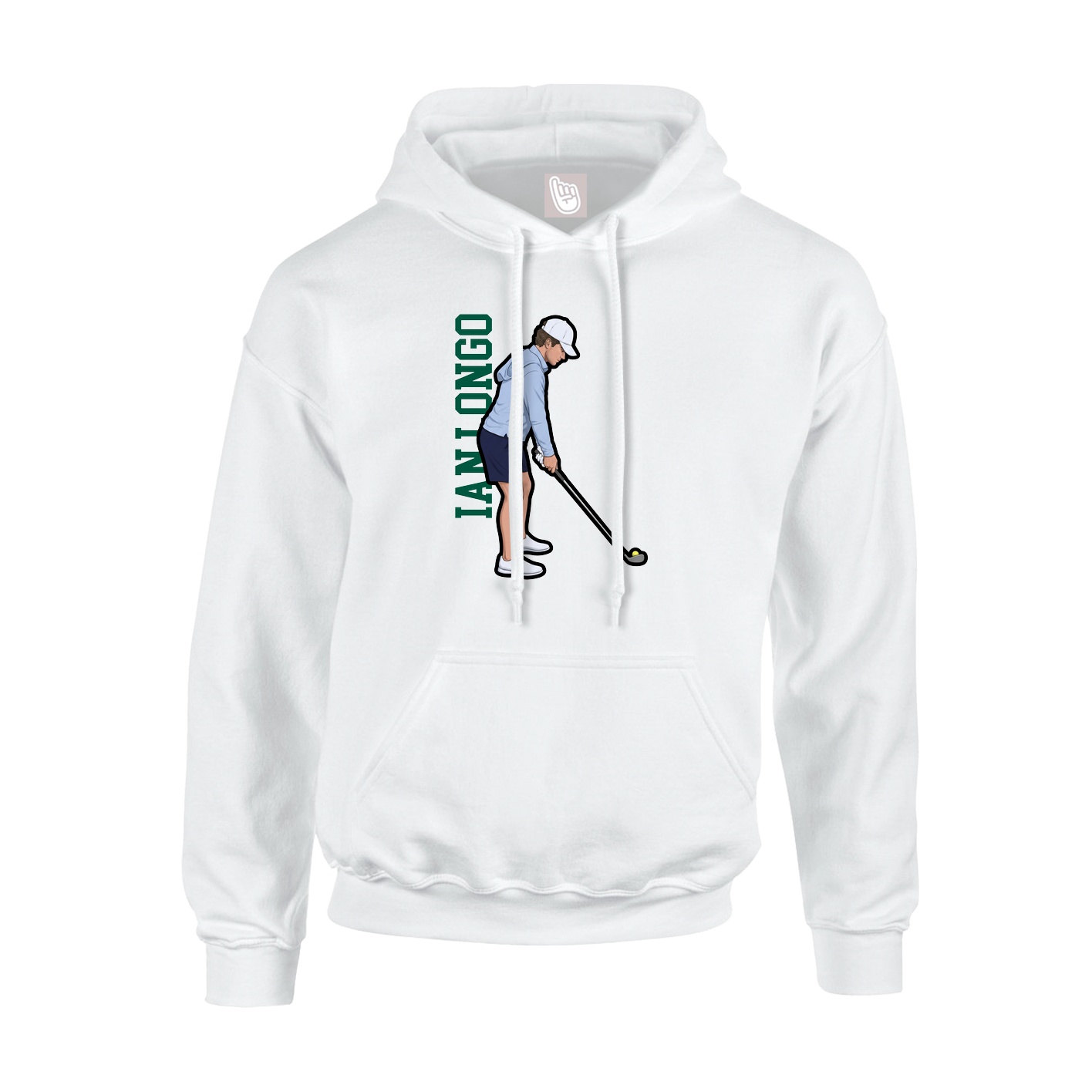 Youth Hoodie — Name Vertical in White
