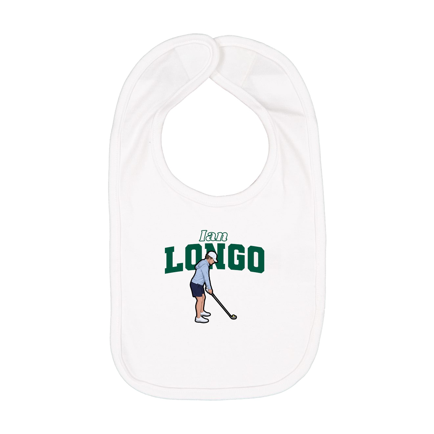 Infant Bib — Name Arch in White