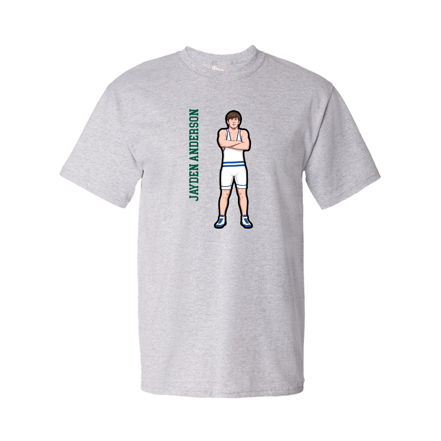Tee — Name Vertical in Grey