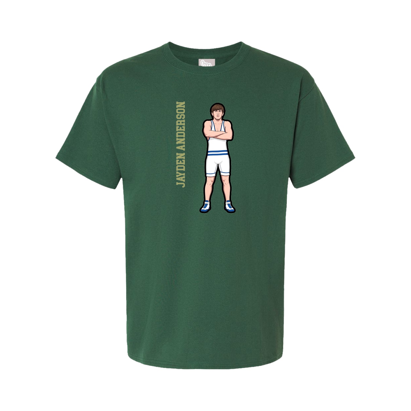 Youth Tee — Name Vertical in Green