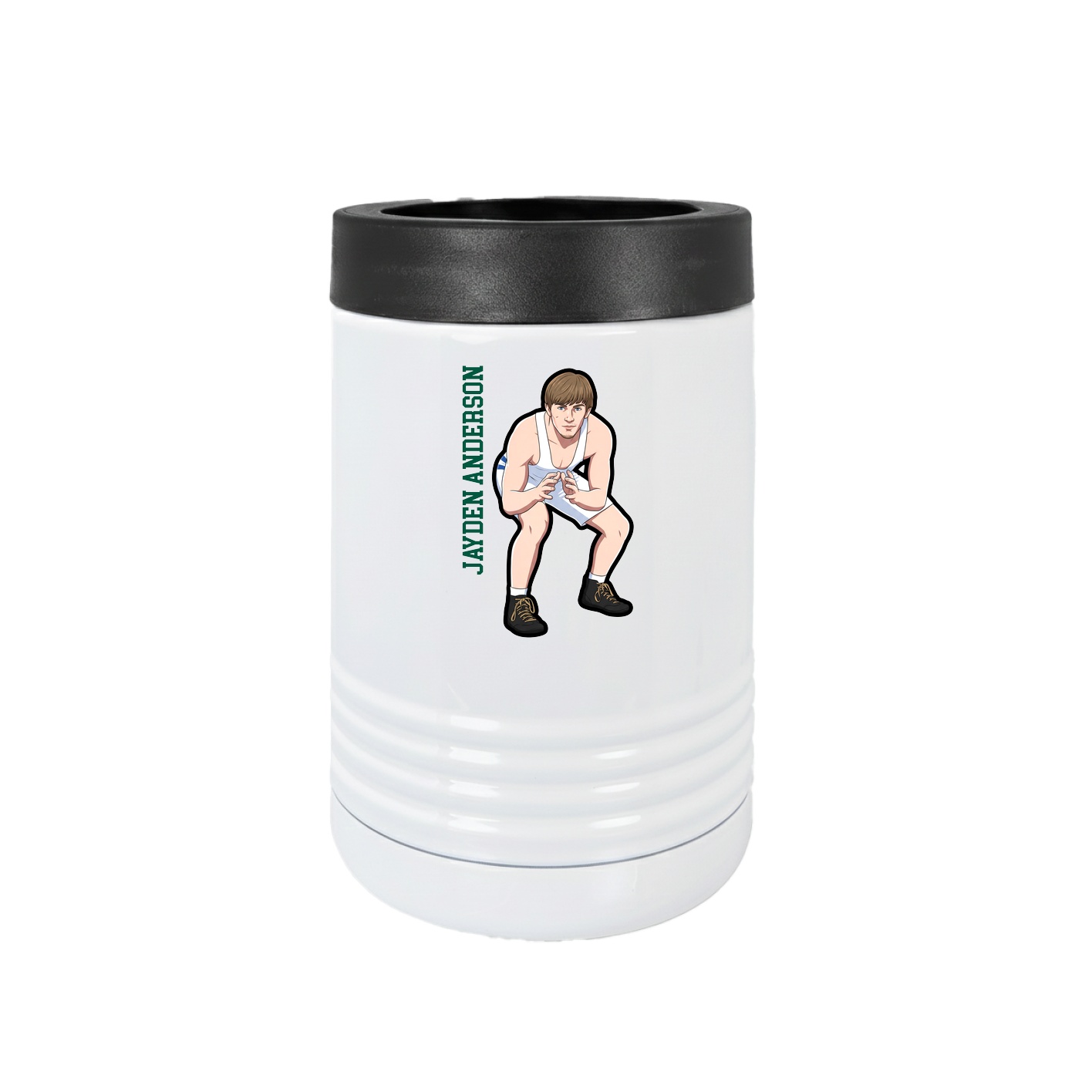 Beverage Holder — Name Vertical in White