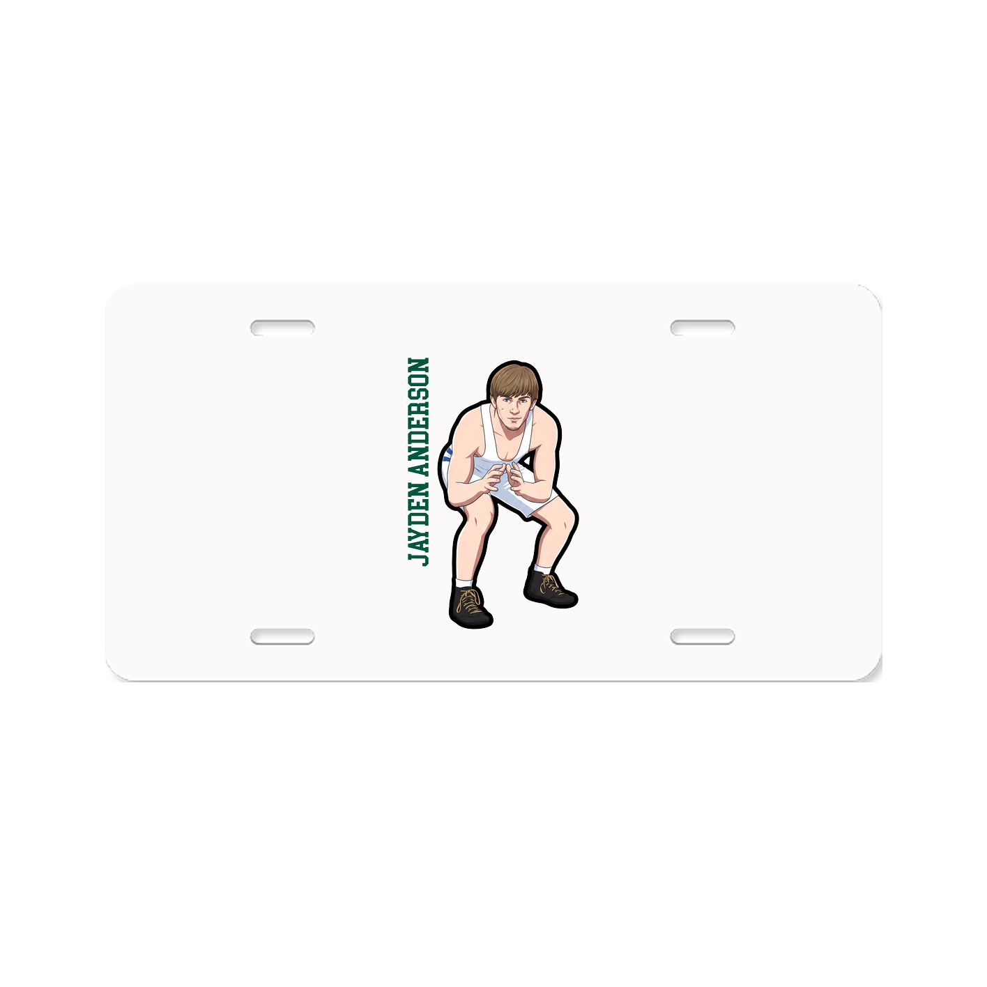 License Plate — Name Vertical in Classic