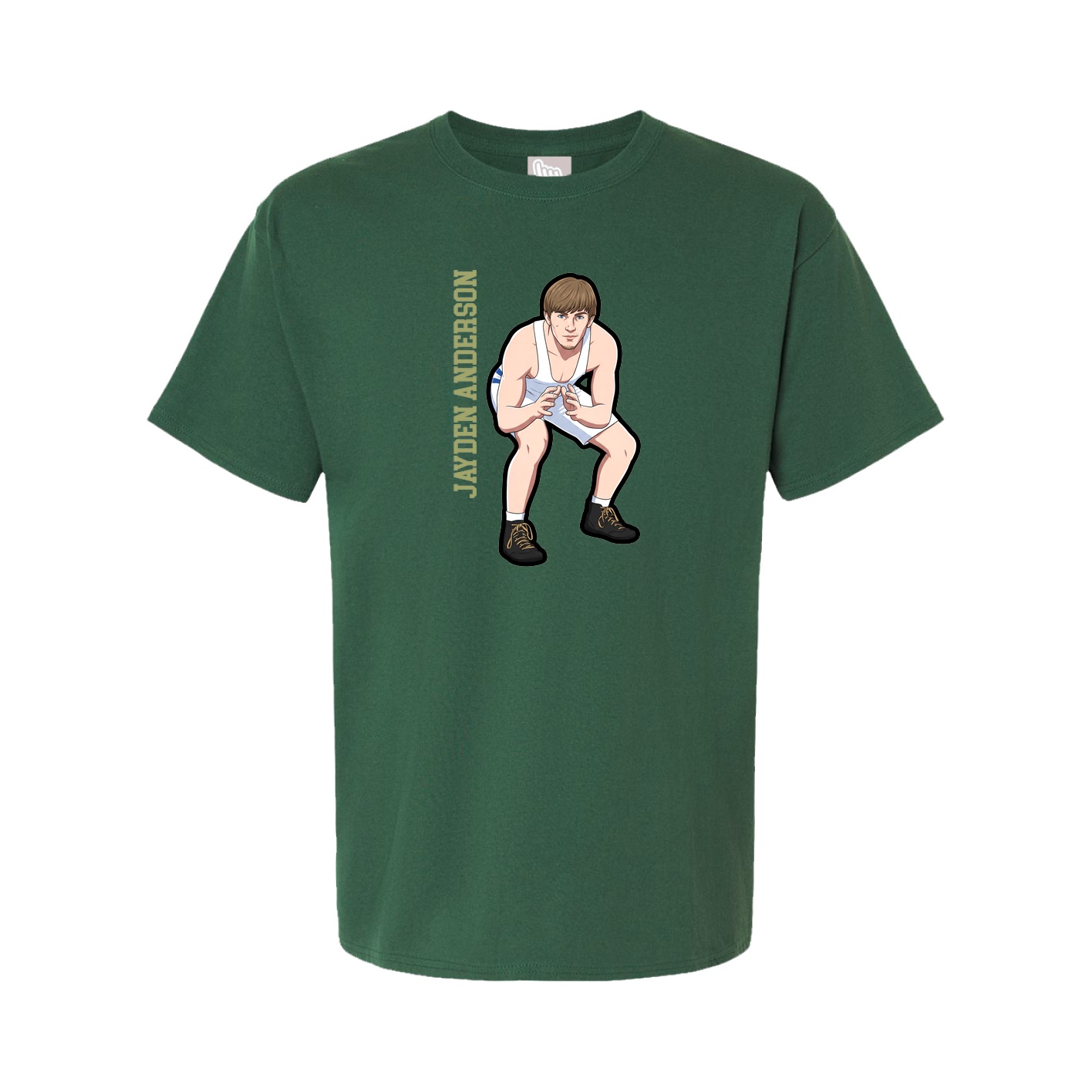Tee — Name Vertical in Green