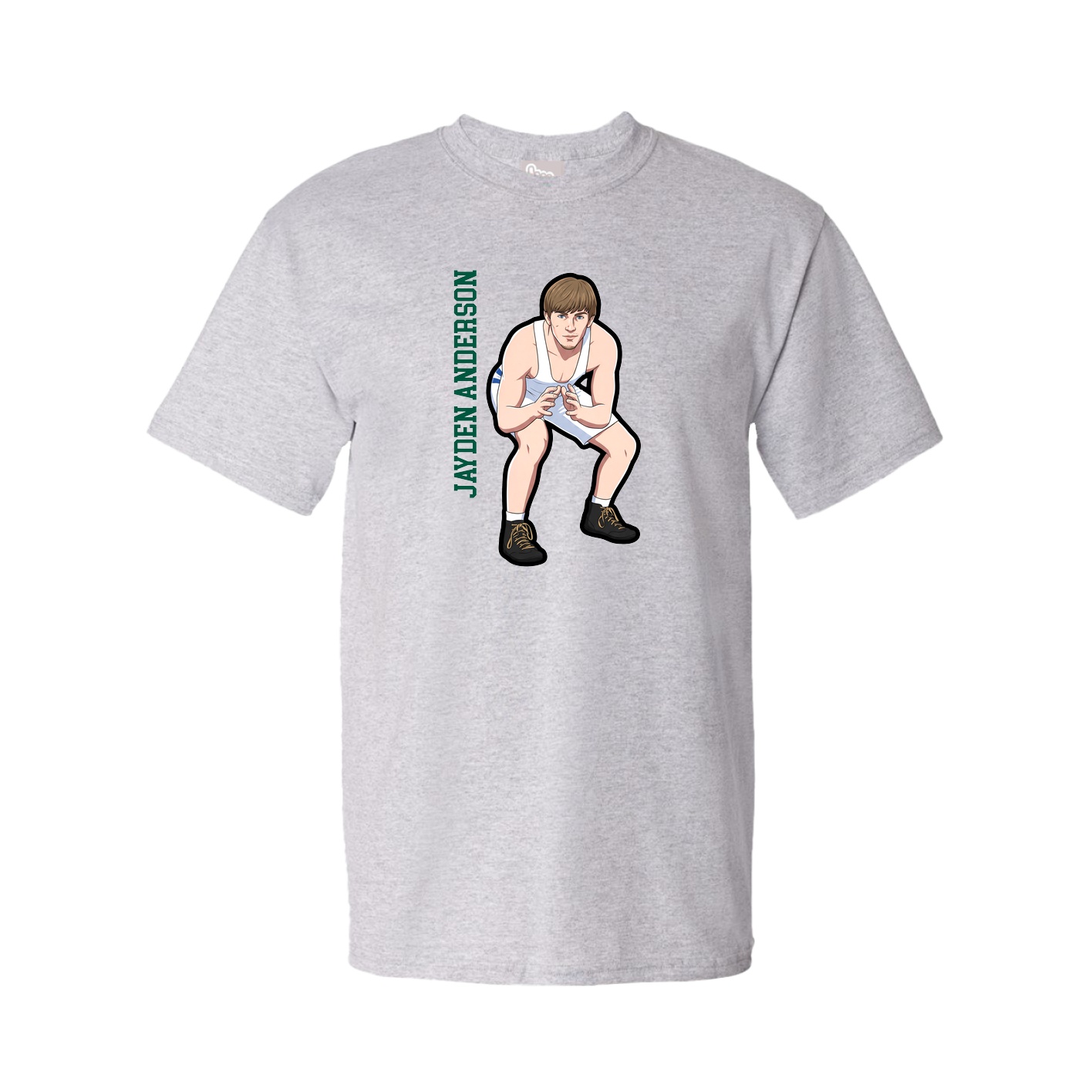 Youth Tee — Name Vertical in Grey