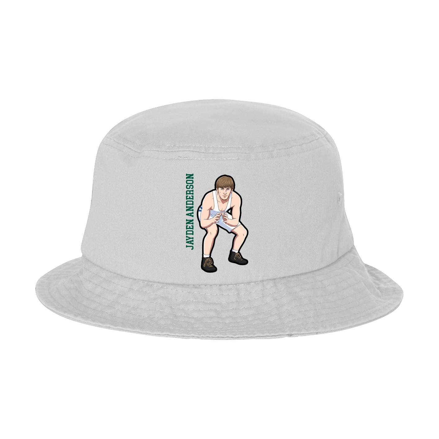 Bucket Cap — Name Vertical in White