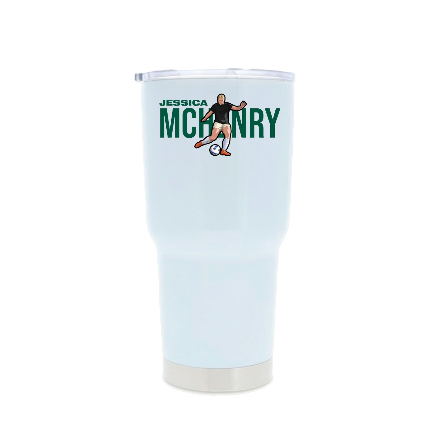 30oz Stainless Steel Tumbler — Player Name in White