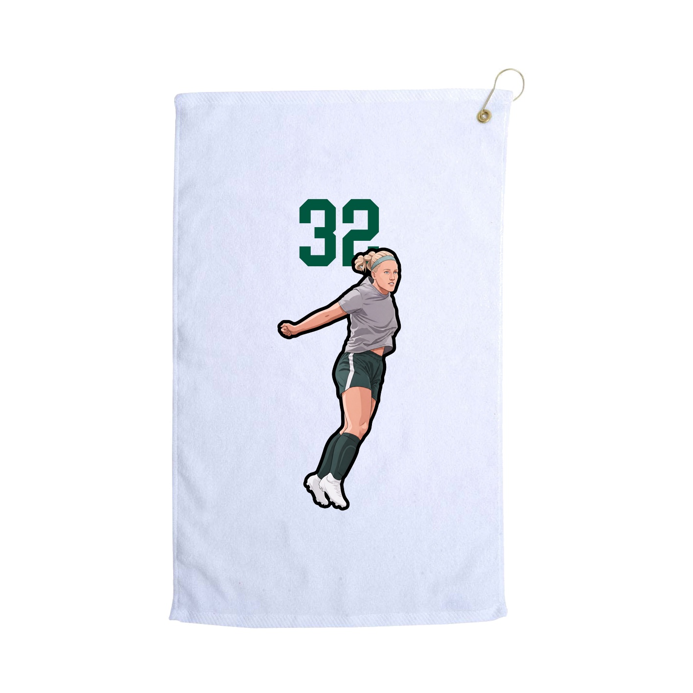 Golf Towel — Number Top in White
