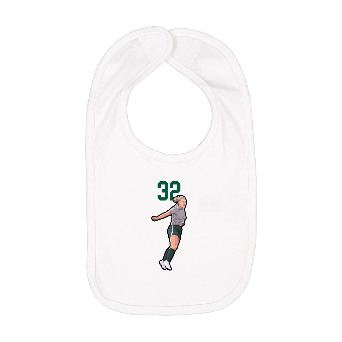 Infant Bib — Number Top in White