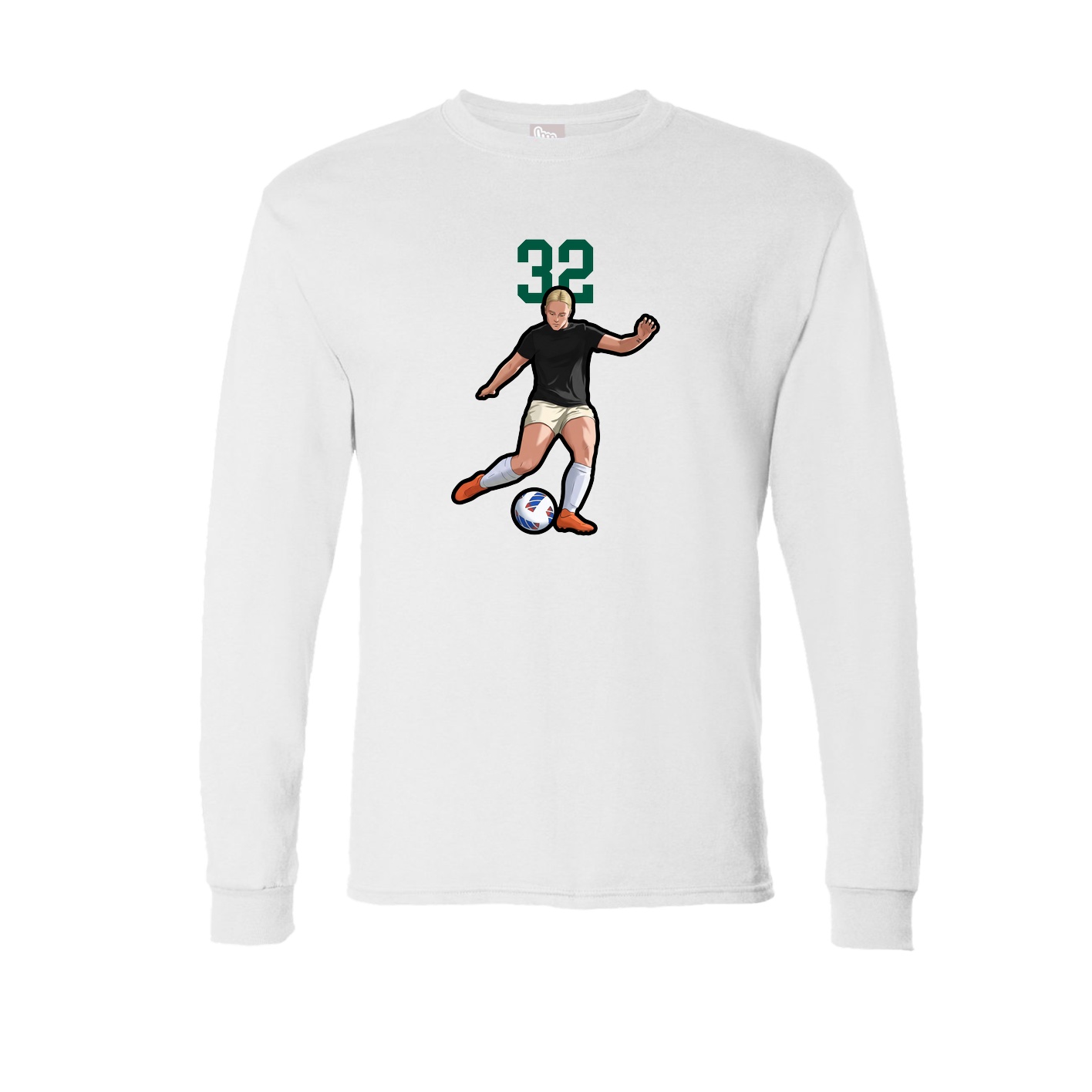 Long Sleeve Tee — Number Top in White