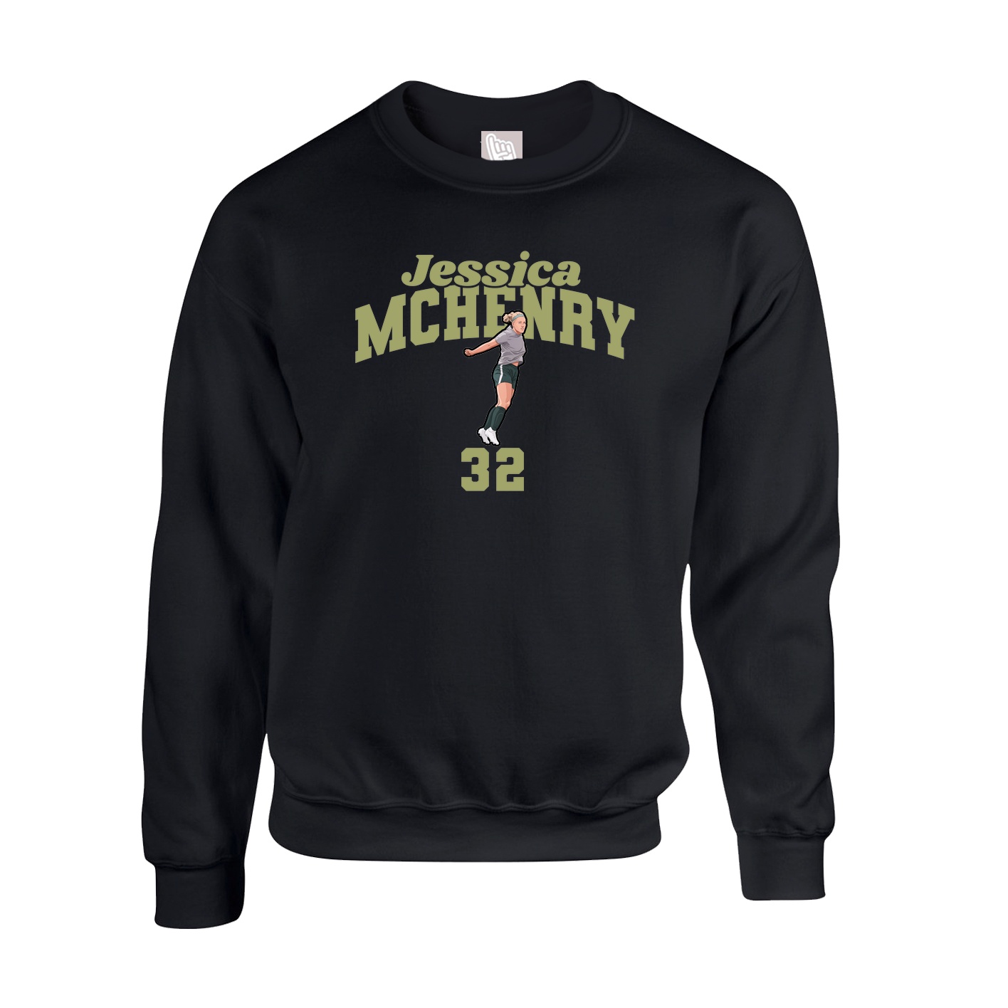 Fleece Crew — Signature Arch in Black