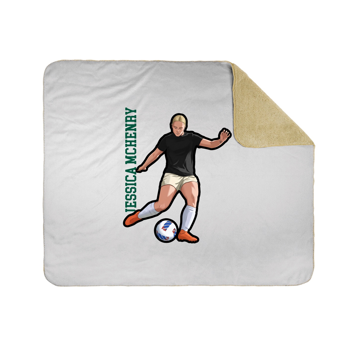 Throw Blanket — Name Vertical in White