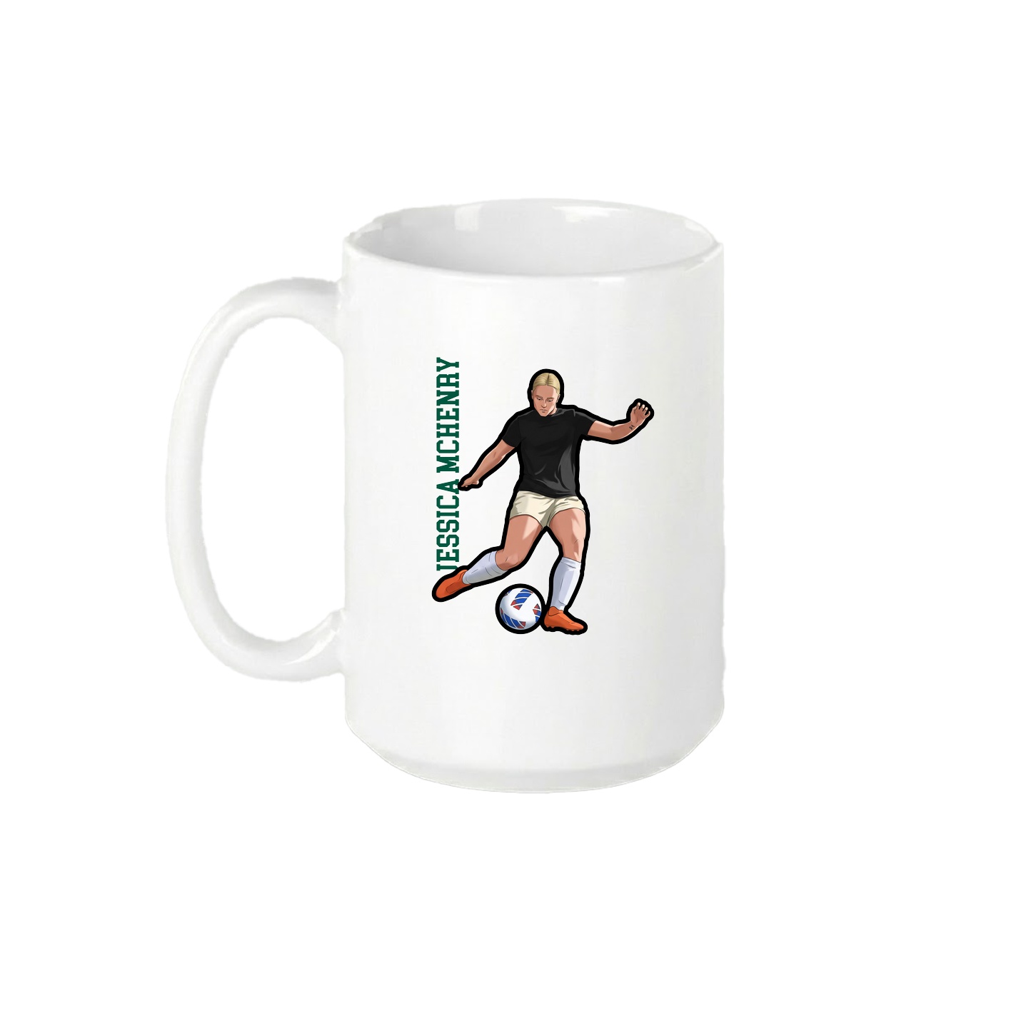 15oz Coffee Mug — Name Vertical in White