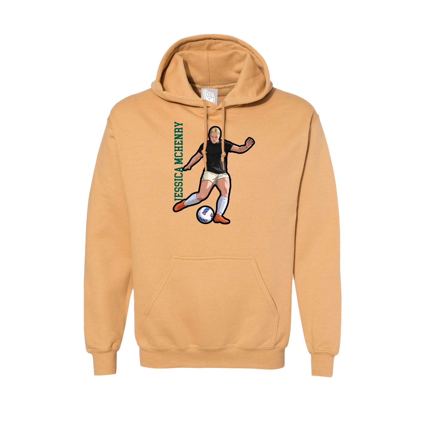 Hoodie — Name Vertical in Vegas Gold