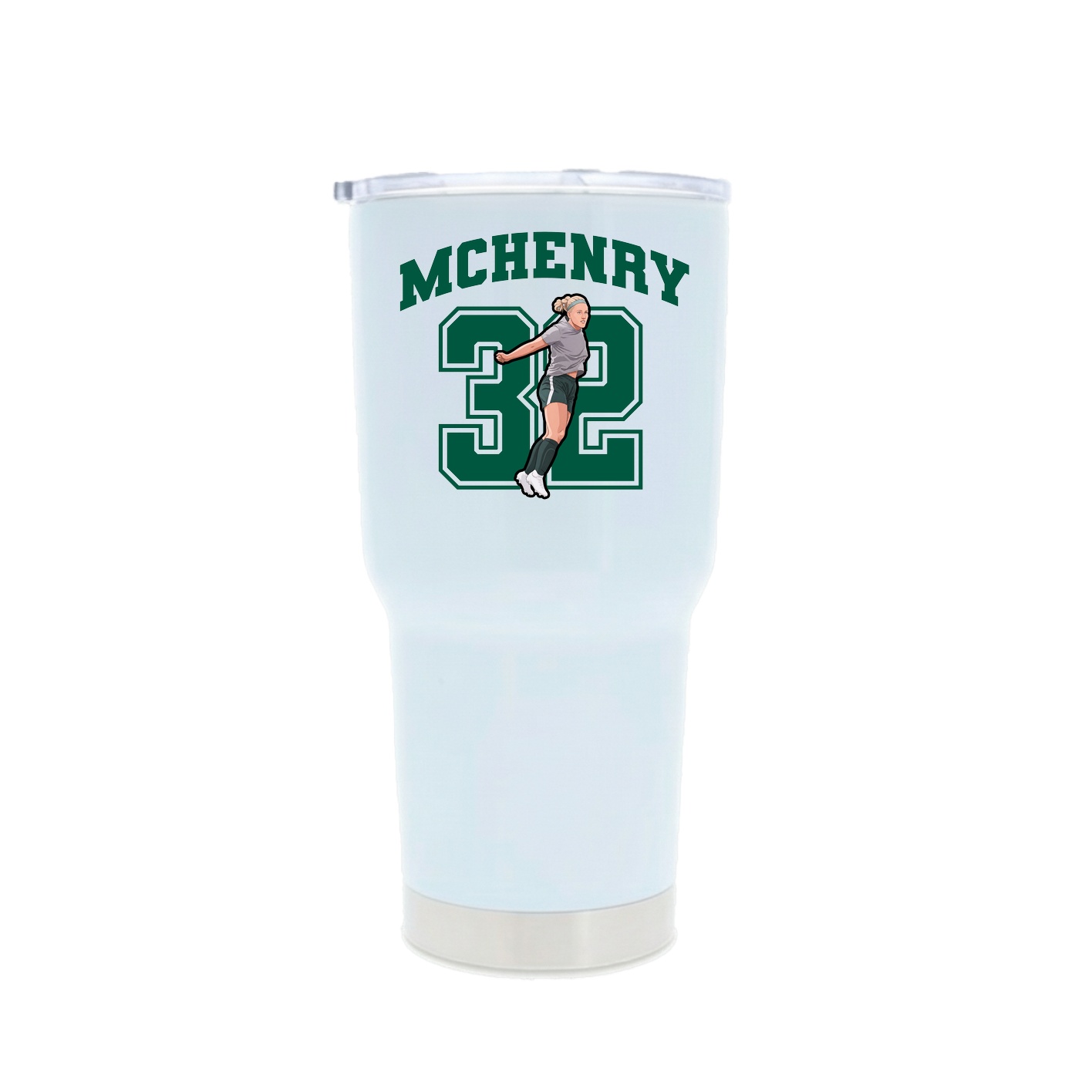 30oz Stainless Steel Tumbler — Number in White