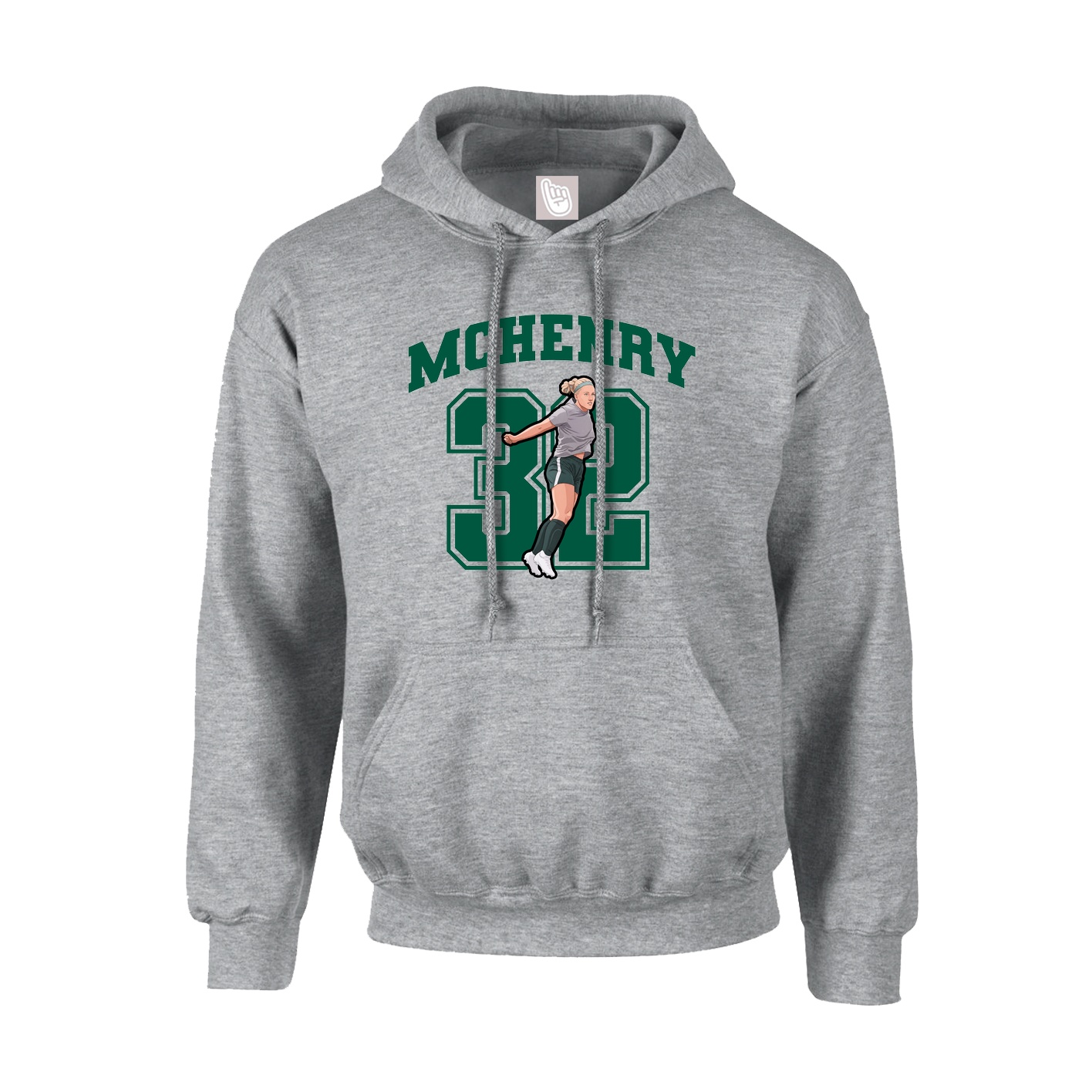 Youth Hoodie — Number in Grey