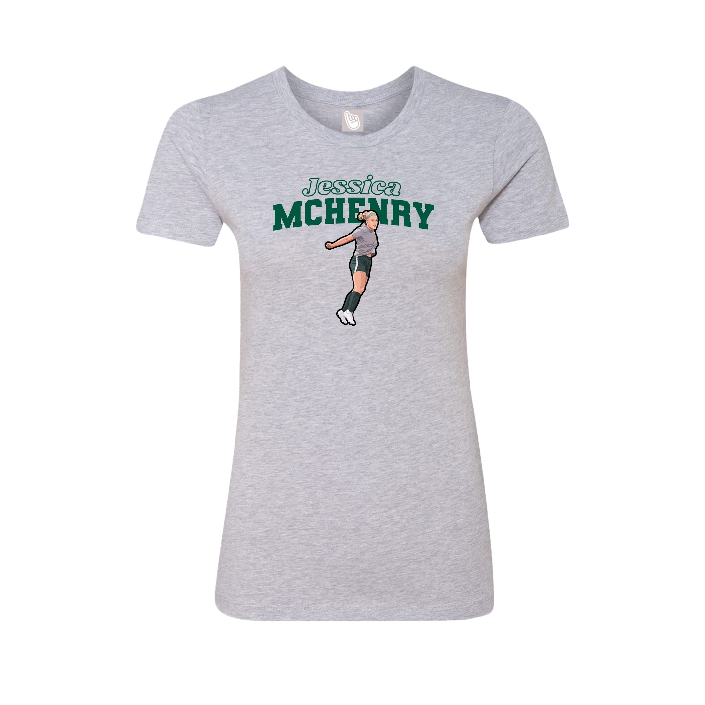 Fitted Women's Tee — Name Arch in Grey
