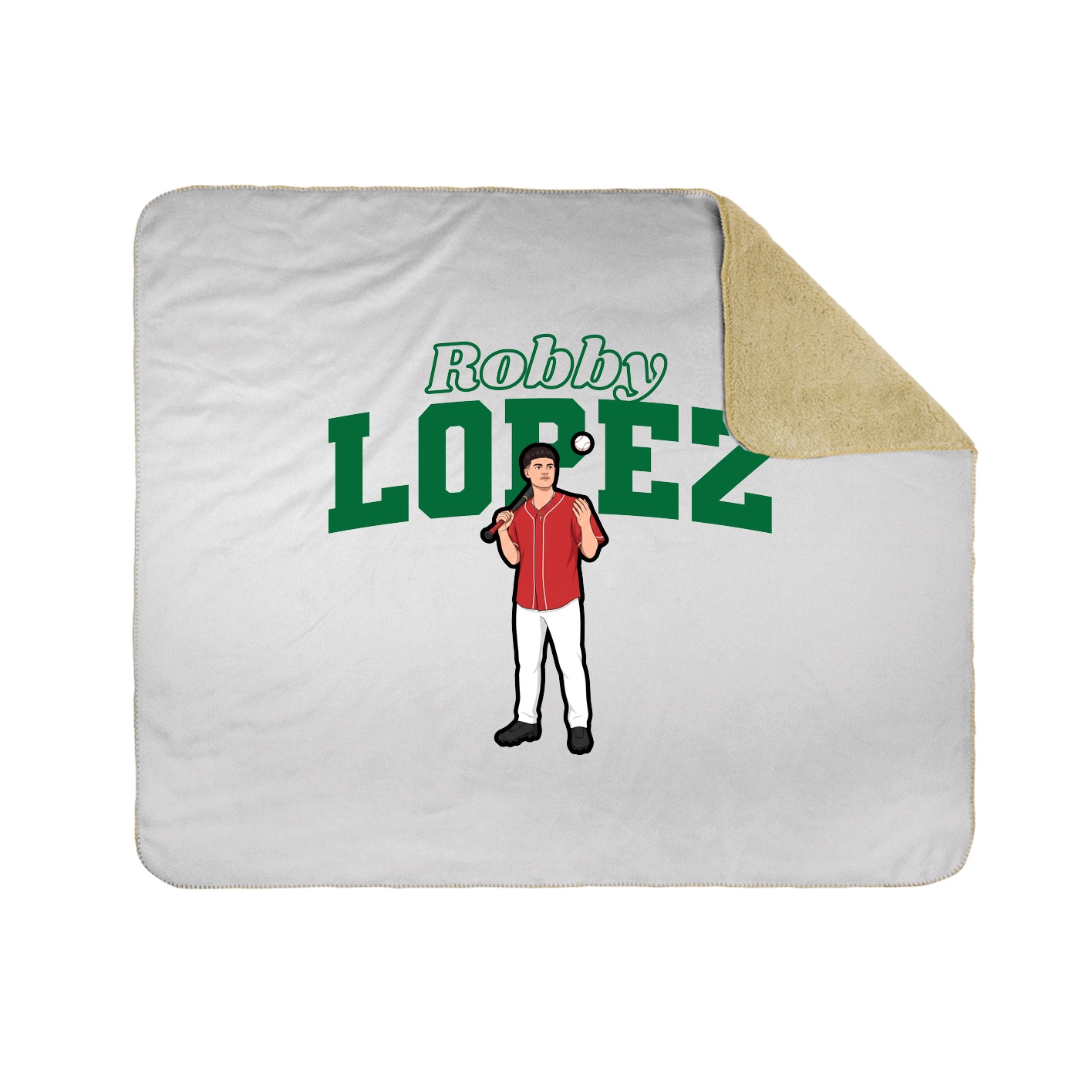 Throw Blanket — Name Arch in White