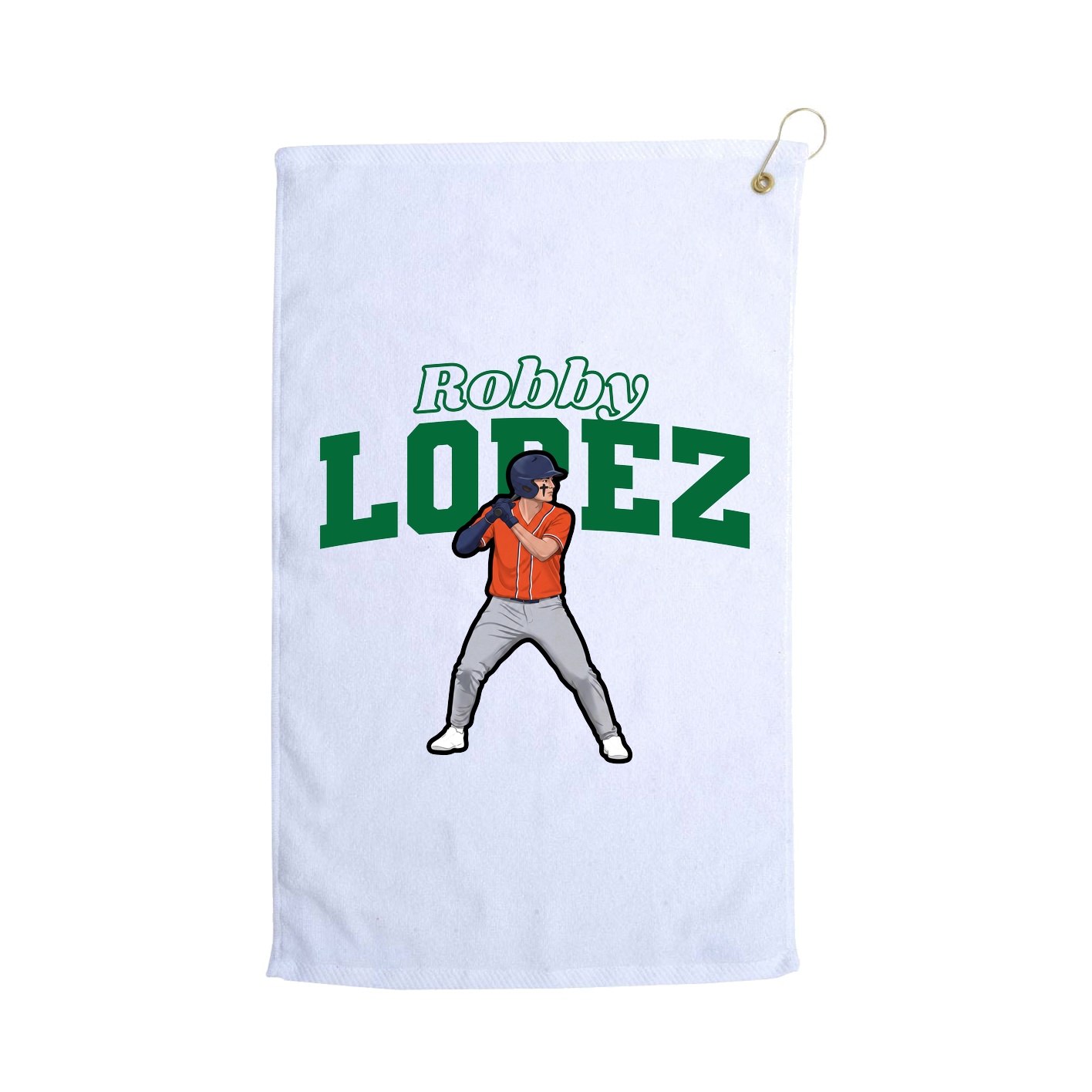 Golf Towel — Name Arch in White