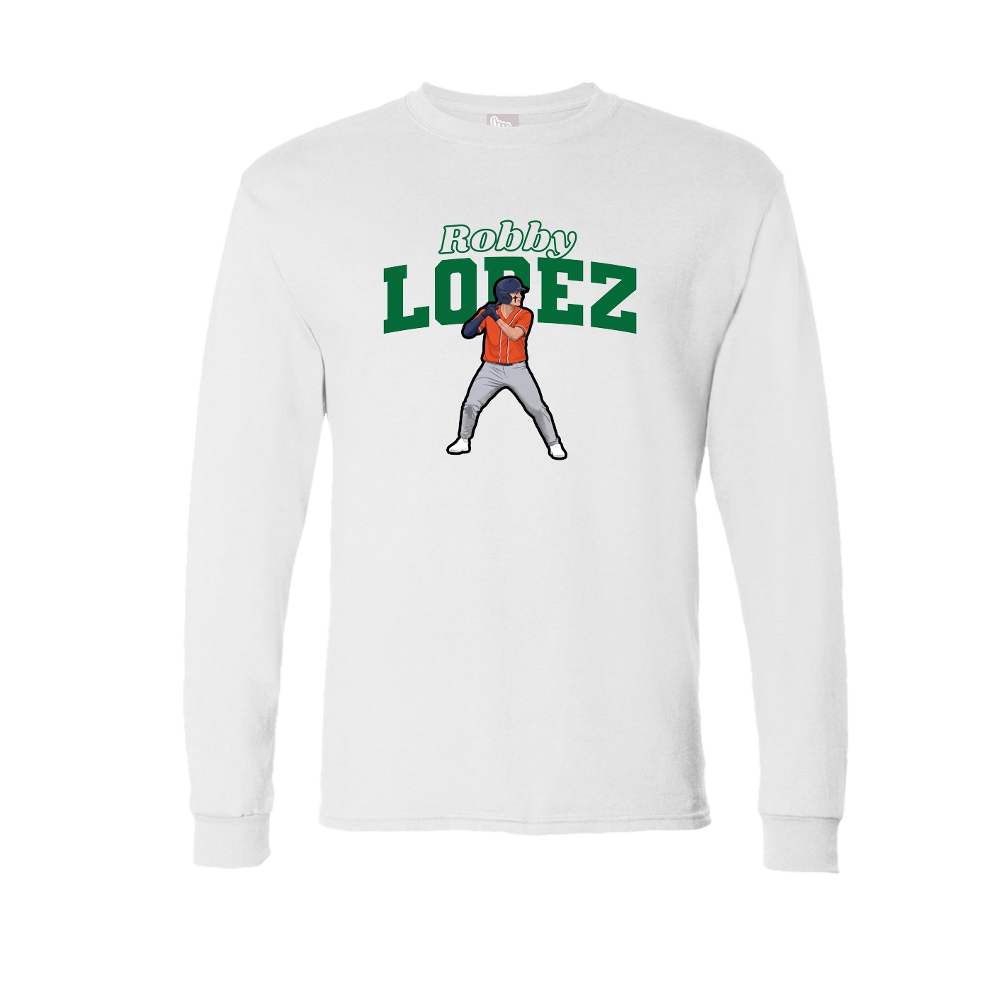 Long Sleeve Tee — Name Arch in White