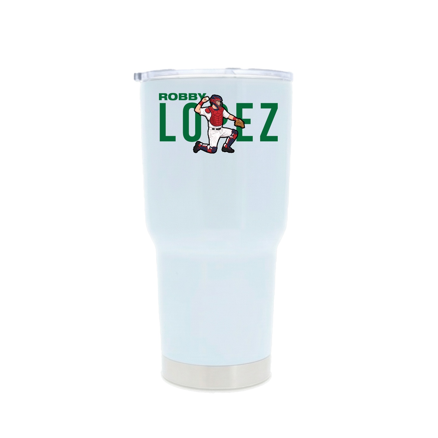 30oz Stainless Steel Tumbler — Player Name in White