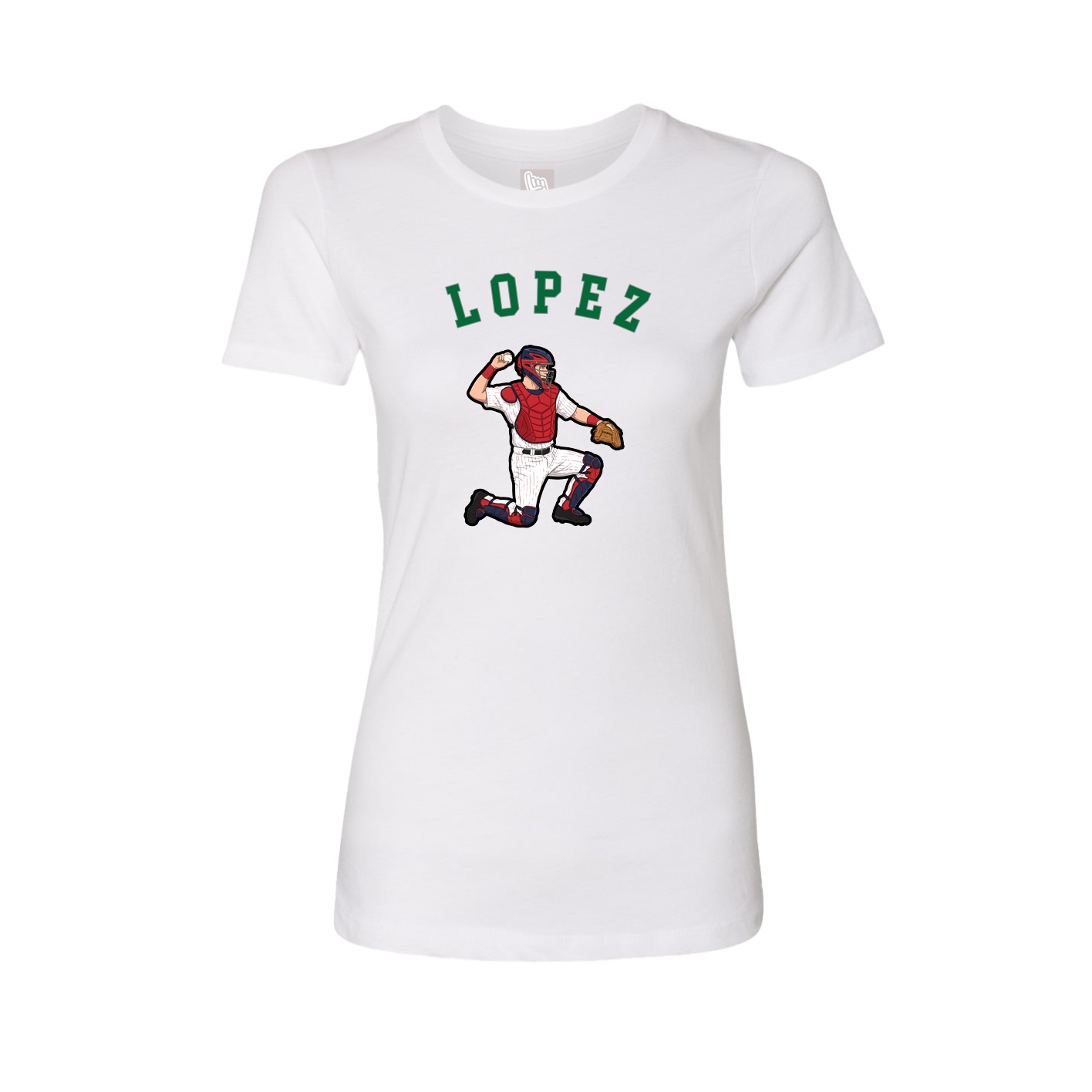 Fitted Women's Tee — Shirsey Arch in White