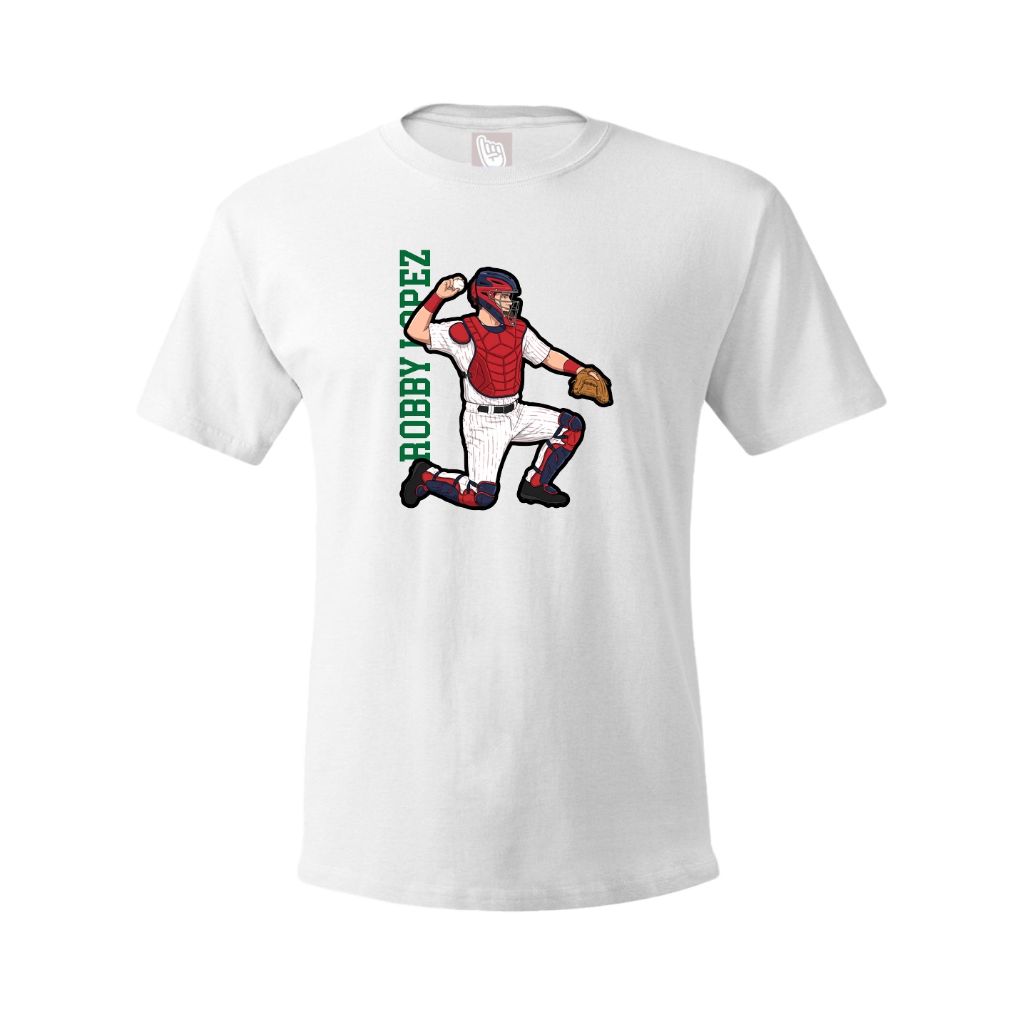 Youth Tee — Name Vertical in White